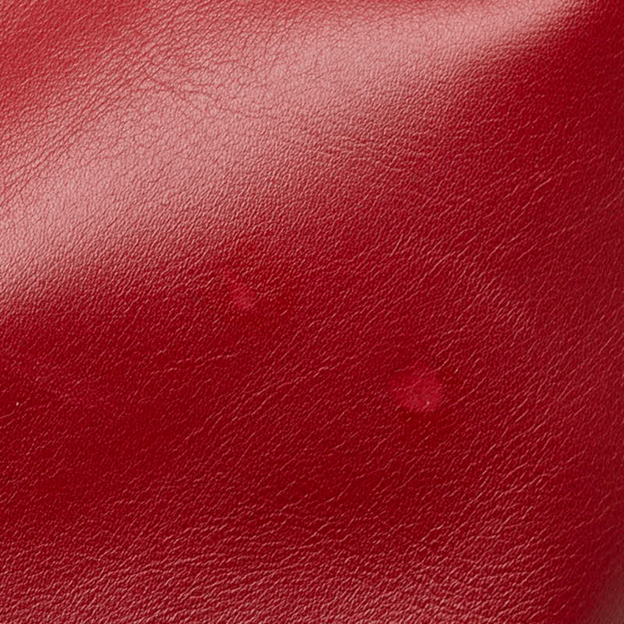 Saint Laurent Red Color Leather Handbag Shoulder Bag (Pre-Owned)