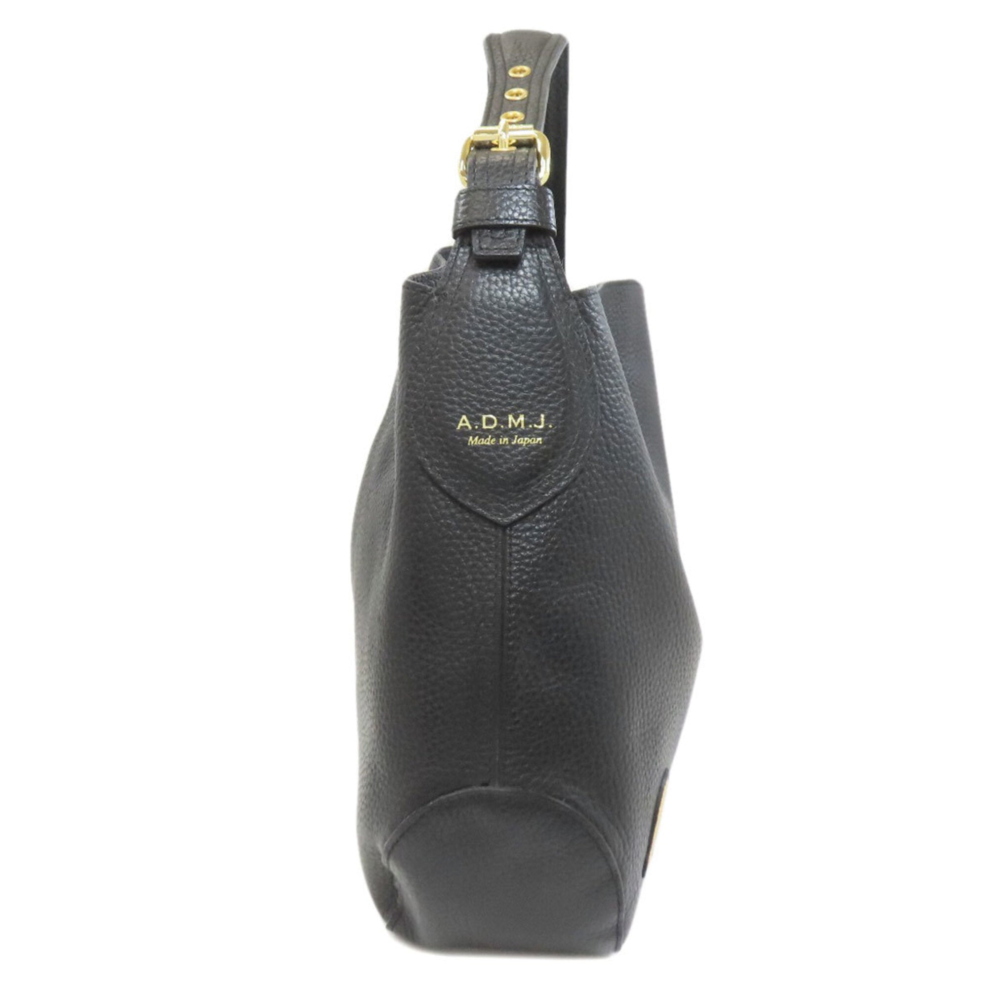 A.D.M.J Black Leather Shoulder Bag (Pre-Owned)