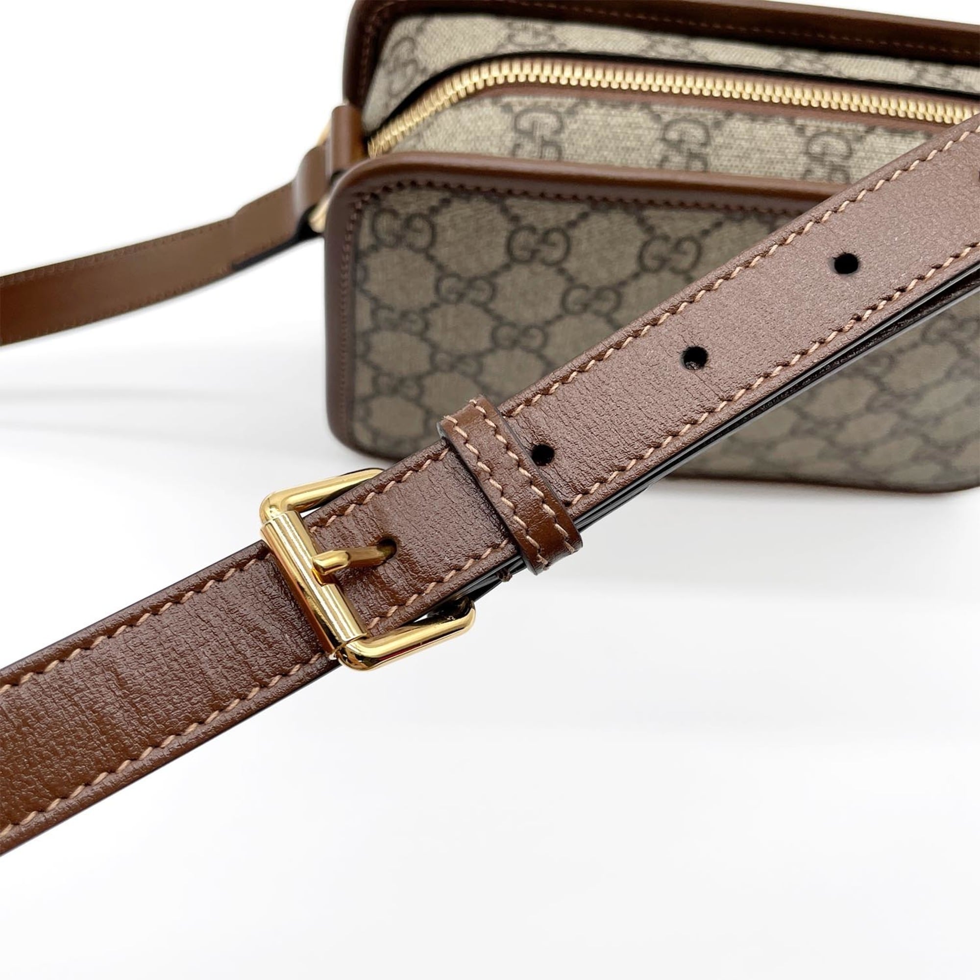 Gucci Brown Gray Pvc Leather Pochette Shoulder Bag (Pre-Owned)