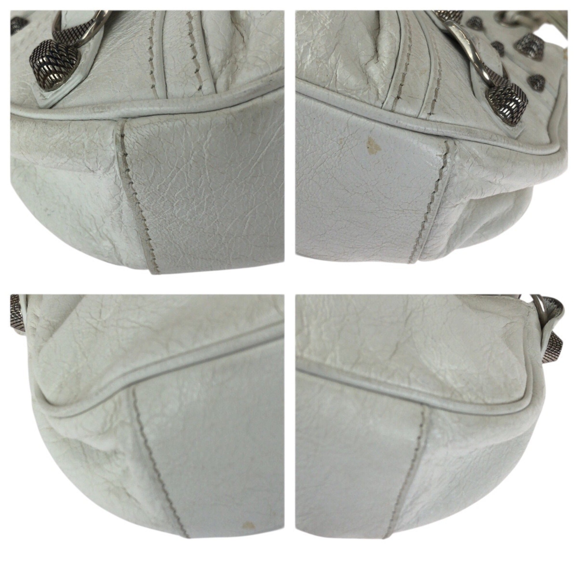 Balenciaga White Leather Pochette Shoulder Bag (Pre-Owned)