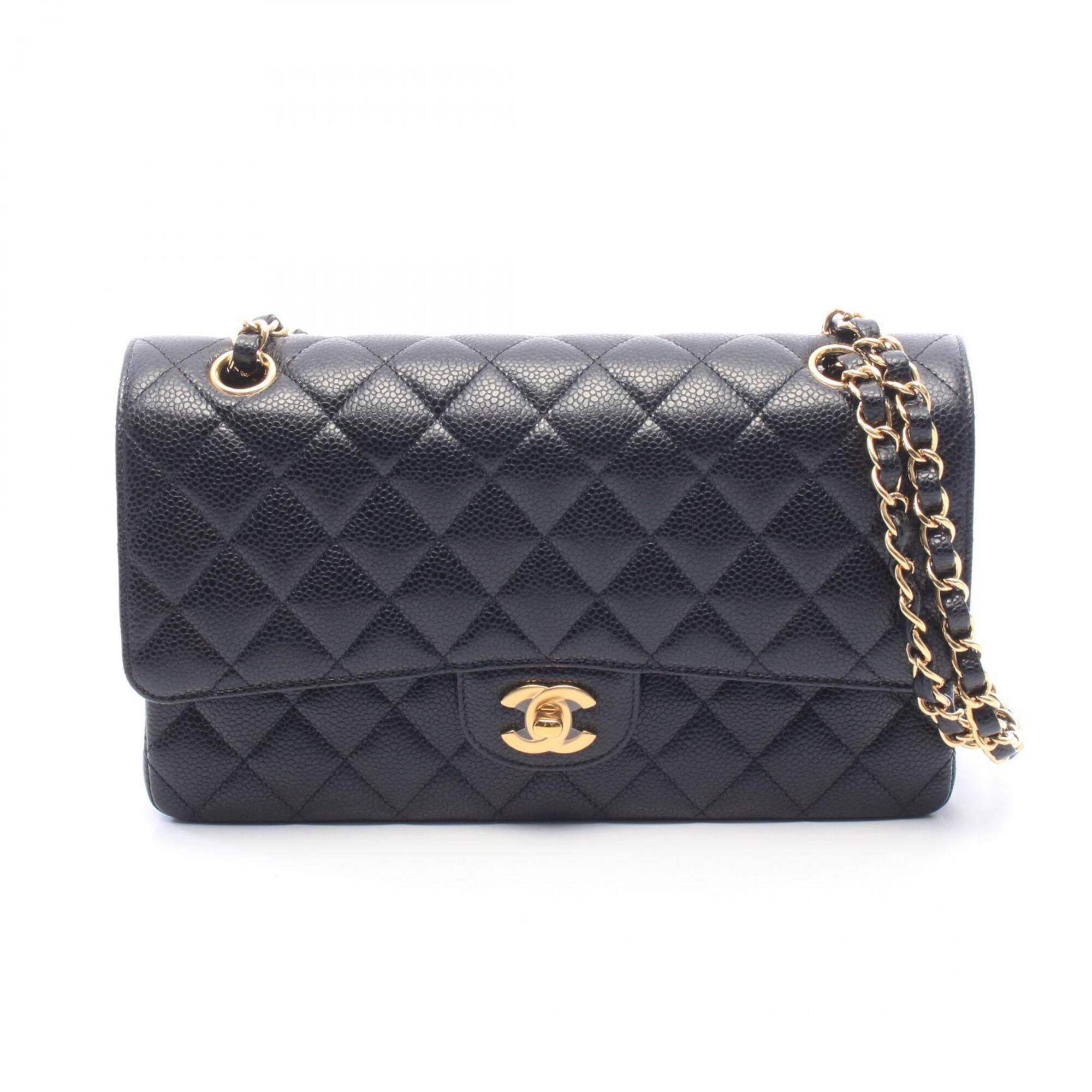 Chanel Black Grained Calfskin Handbag Shoulder Bag (Pre-Owned)