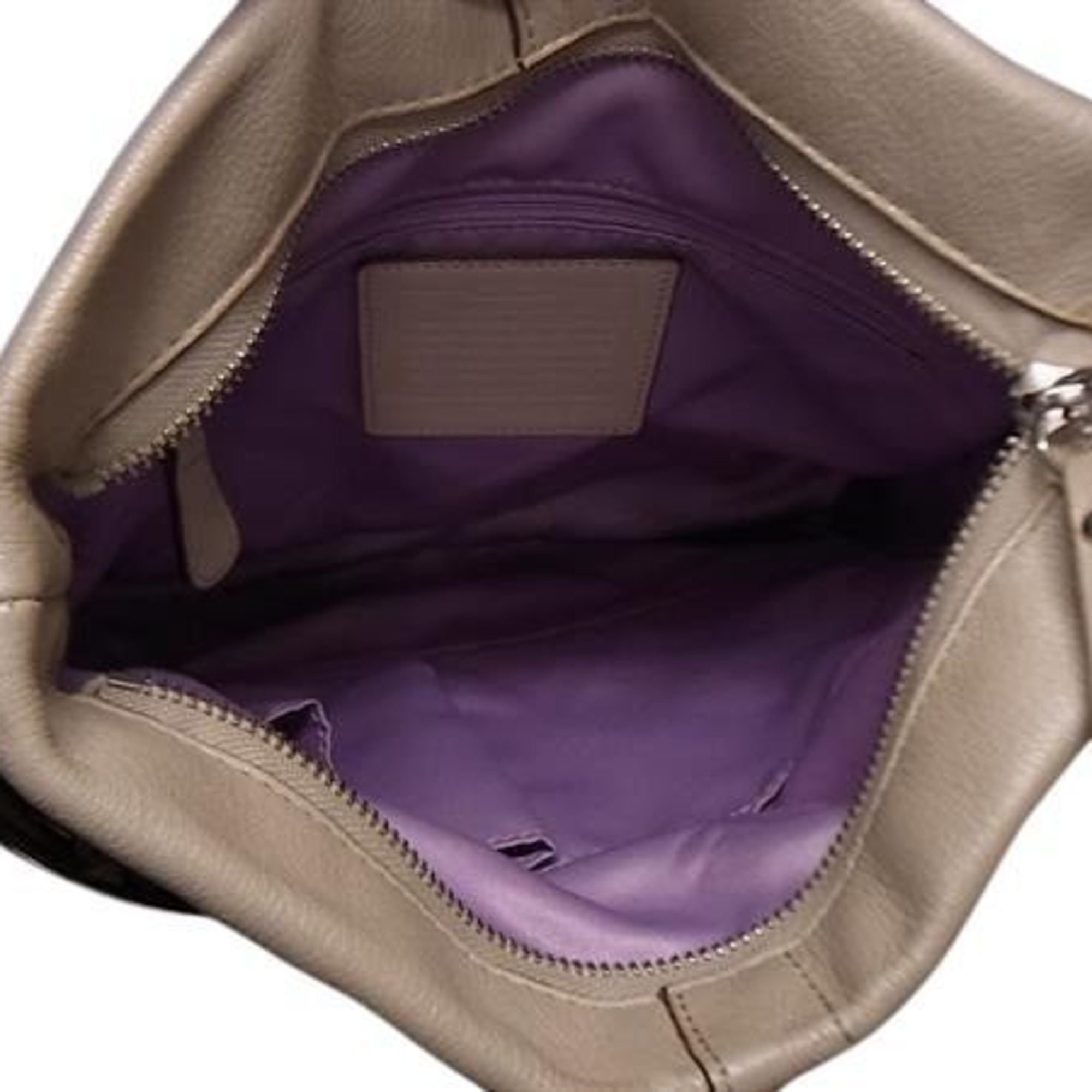 Coach Light Beige Leather Handbag Shoulder Bag (Pre-Owned)
