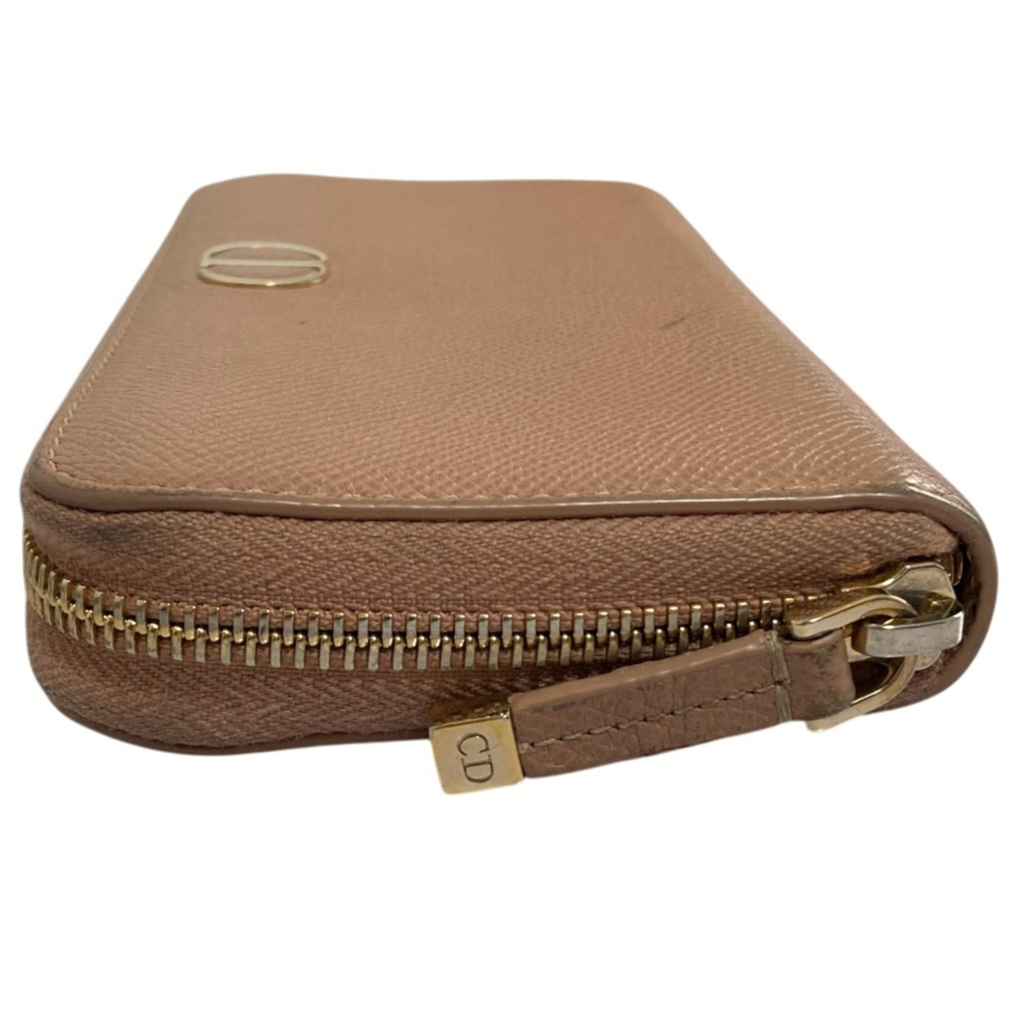 Christian Dior Beige Leather Long Wallet (Bi-Fold) (Pre-Owned)