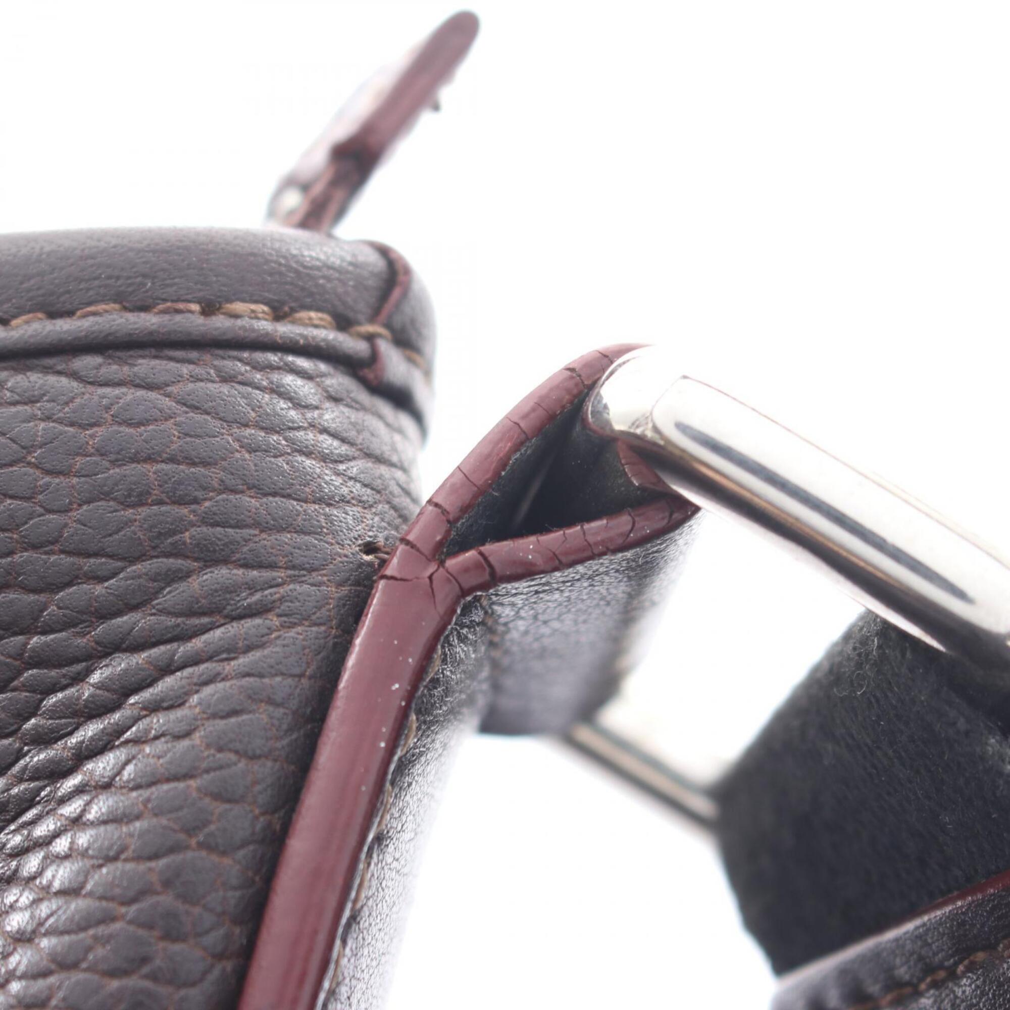 Loewe Black Brown Leather Handbag Shoulder Bag (Pre-Owned)