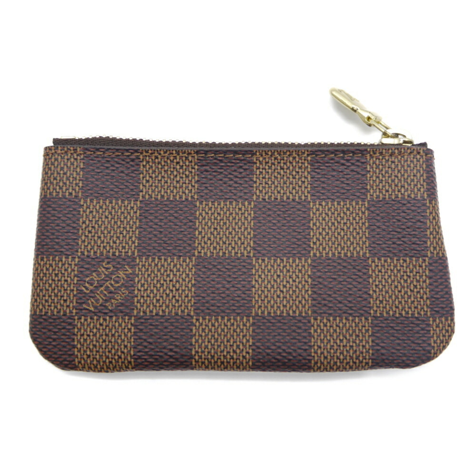 Louis Vuitton Damier Ebene Damier Canvas Leather Coin Purse/Coin Case (Pre-Owned)