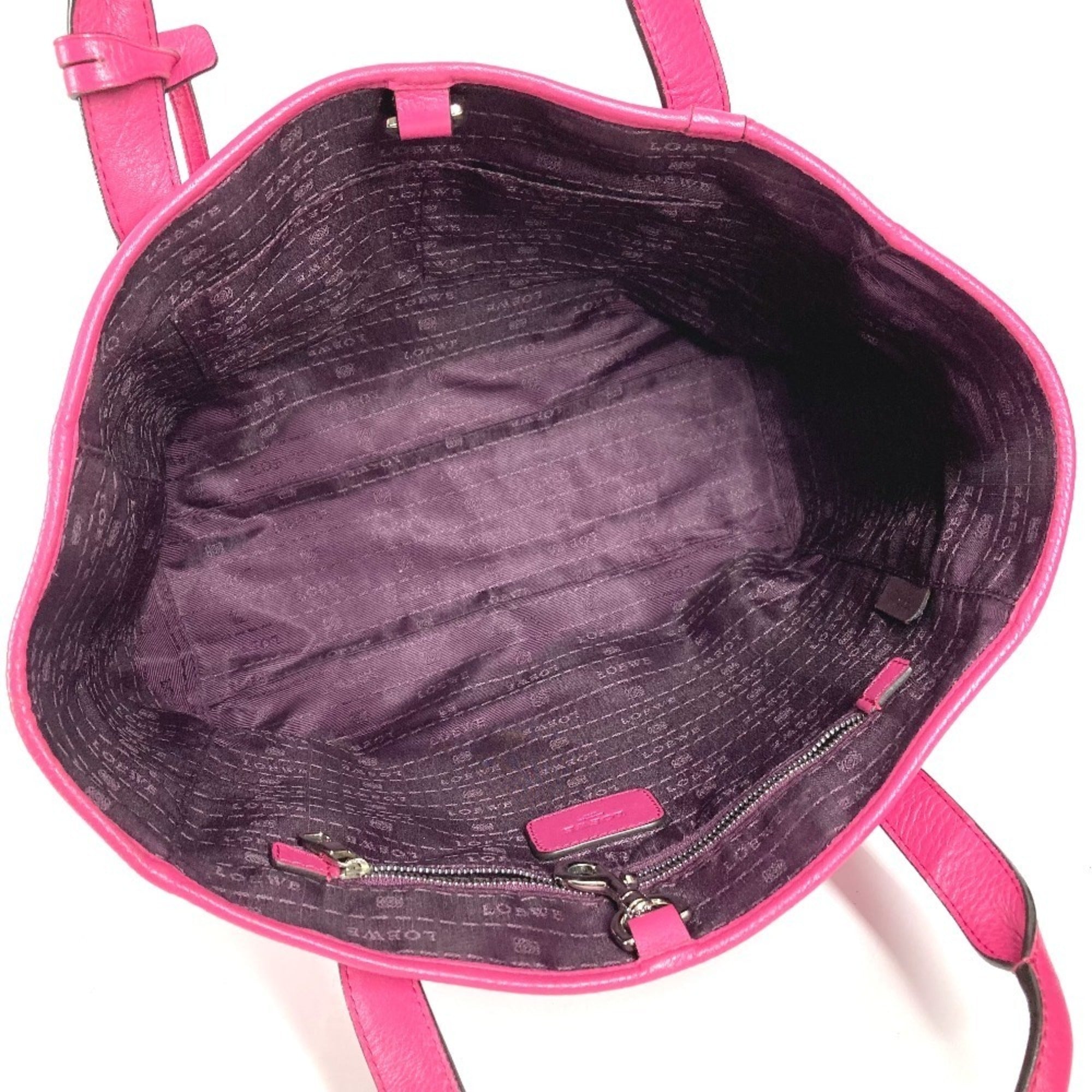 Loewe Pink Leather Shoulder Bag Tote Bag (Pre-Owned)
