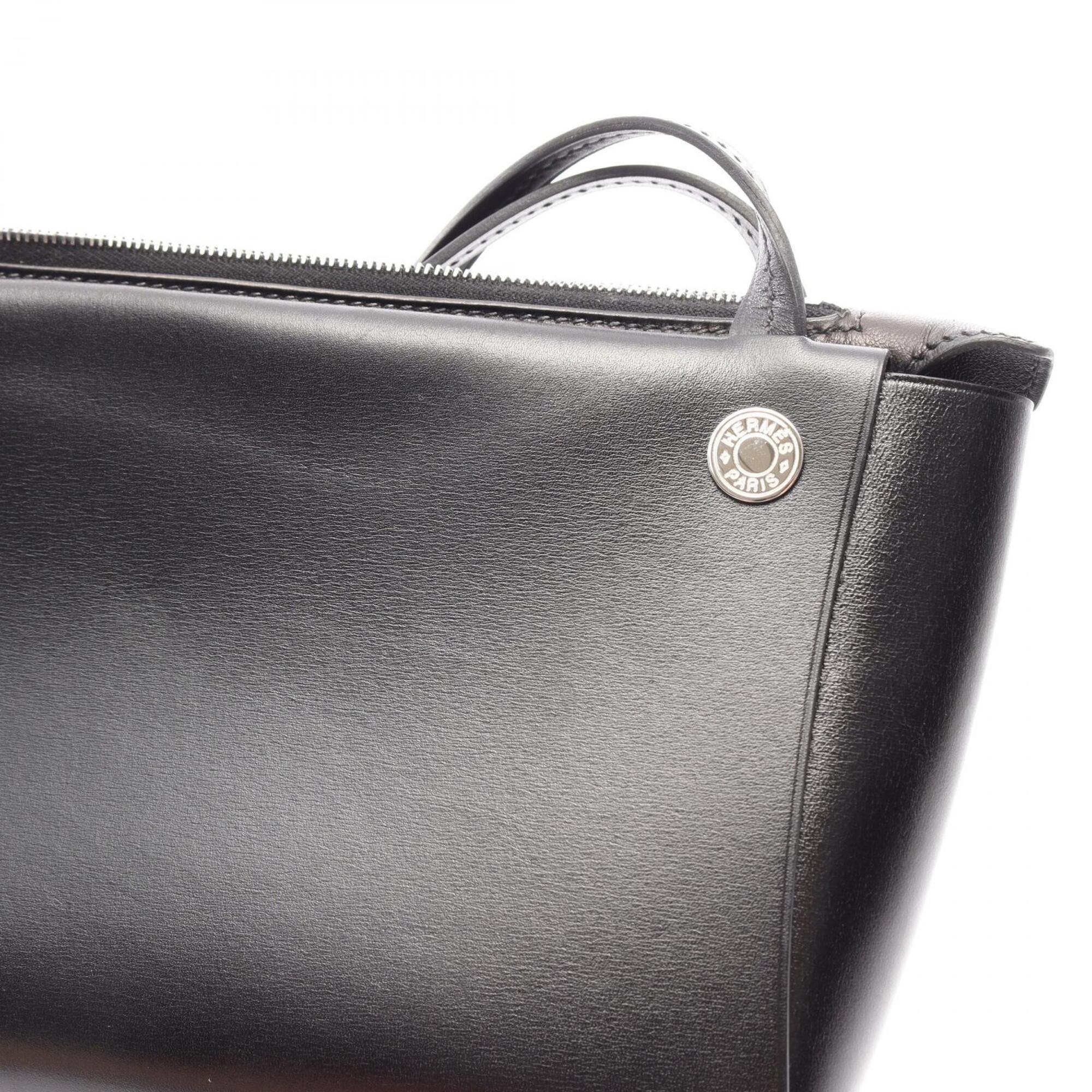 Hermes Black Box Calf Leather Handbag Shoulder Bag (Pre-Owned)