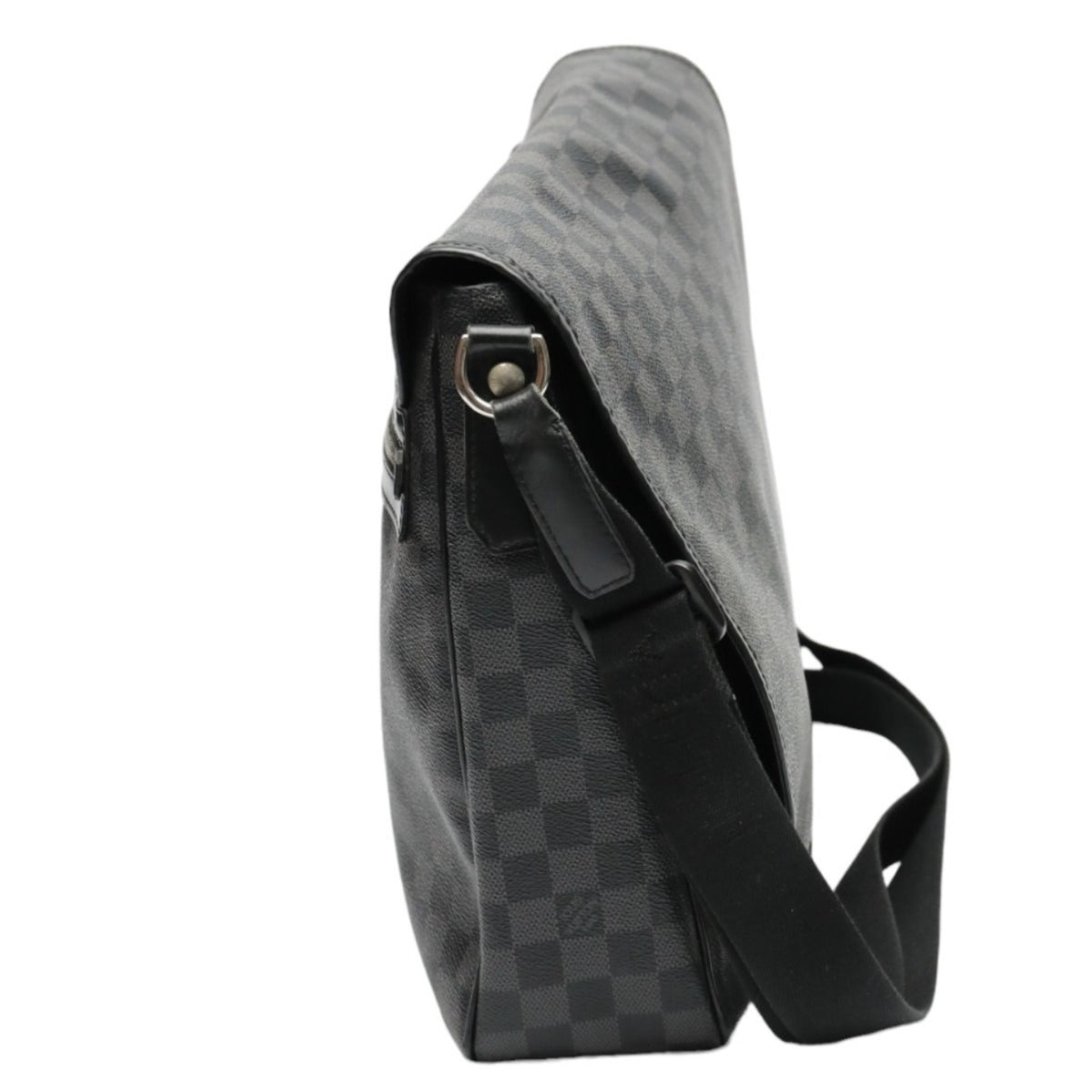 Louis Vuitton Damier Graphite Black Leather Shoulder Bag (Pre-Owned)