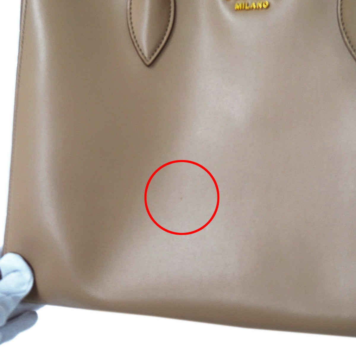 Prada Pink Beige Leather Shoulder Bag Tote Bag (Pre-Owned)