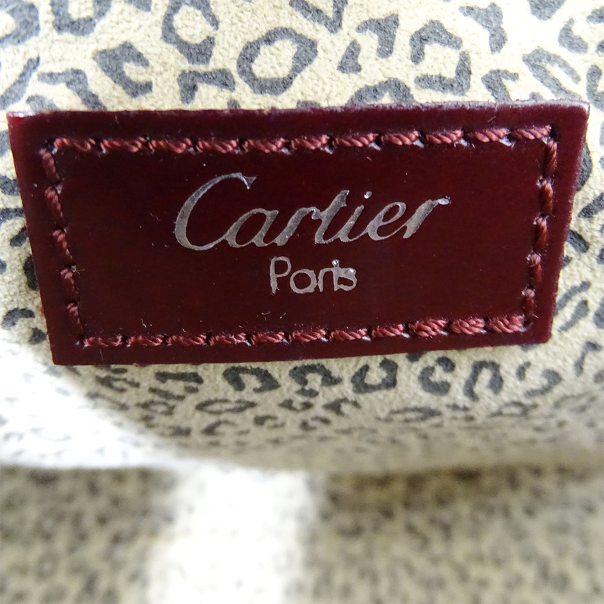 Cartier Panthère Bordeaux Patent Leather Handbag (Pre-Owned)