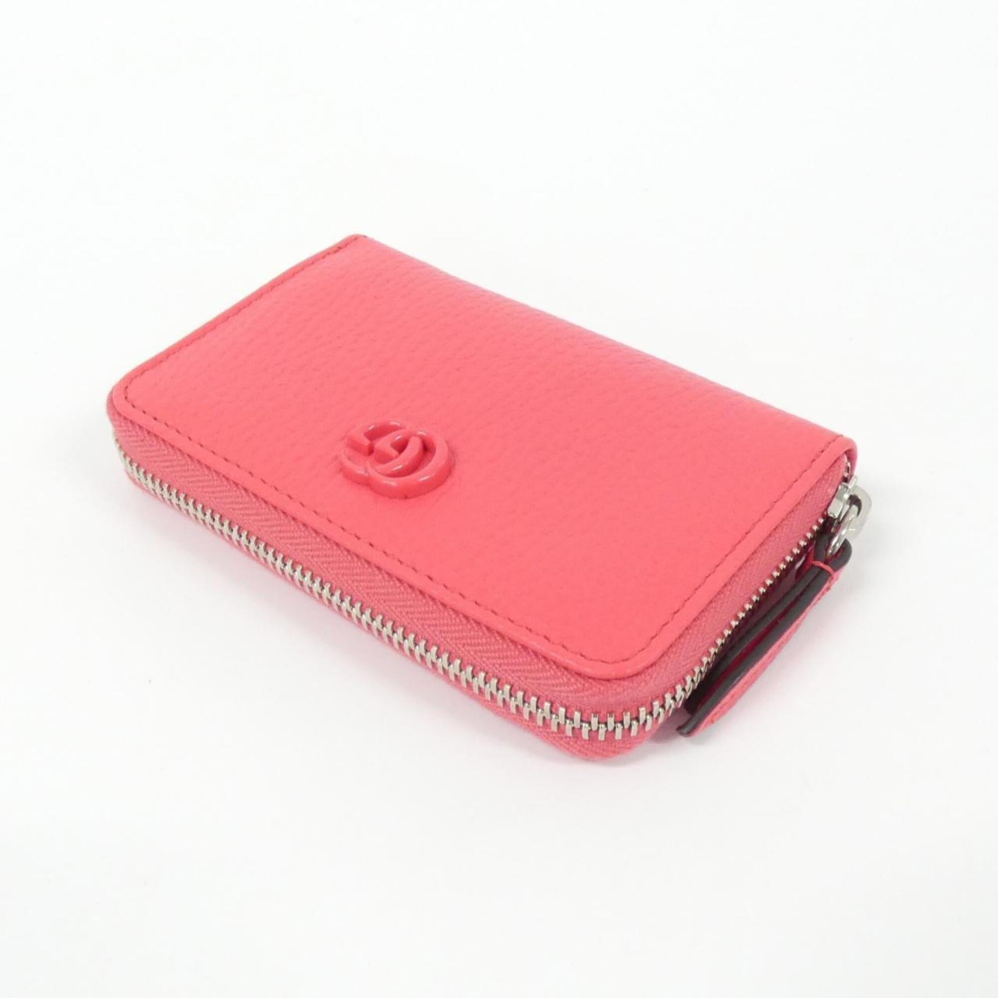 Gucci Coral Pink Leather Coin Purse/Coin Case (Pre-Owned)