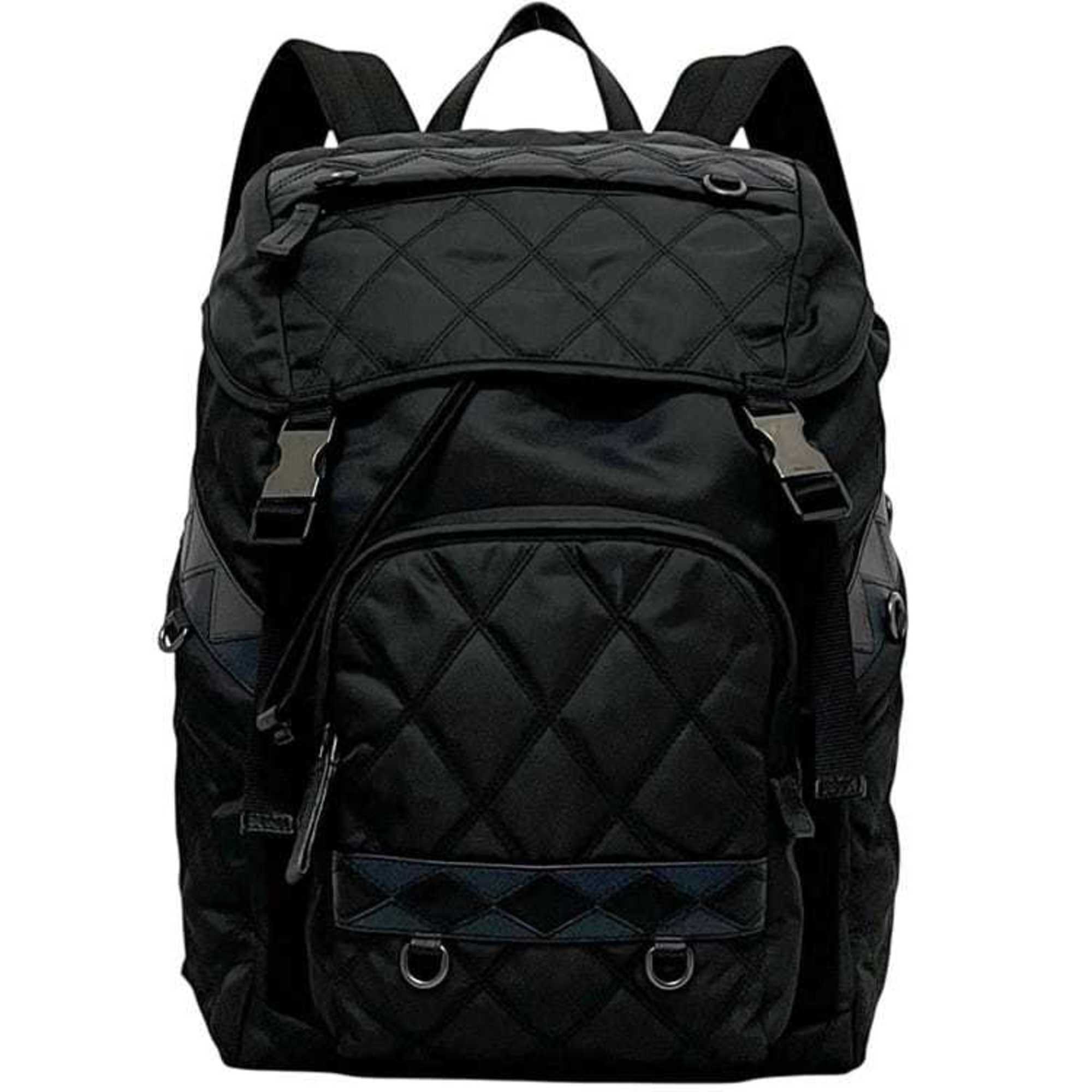 Prada Black Nero Nylon Leather Backpack (Pre-Owned)