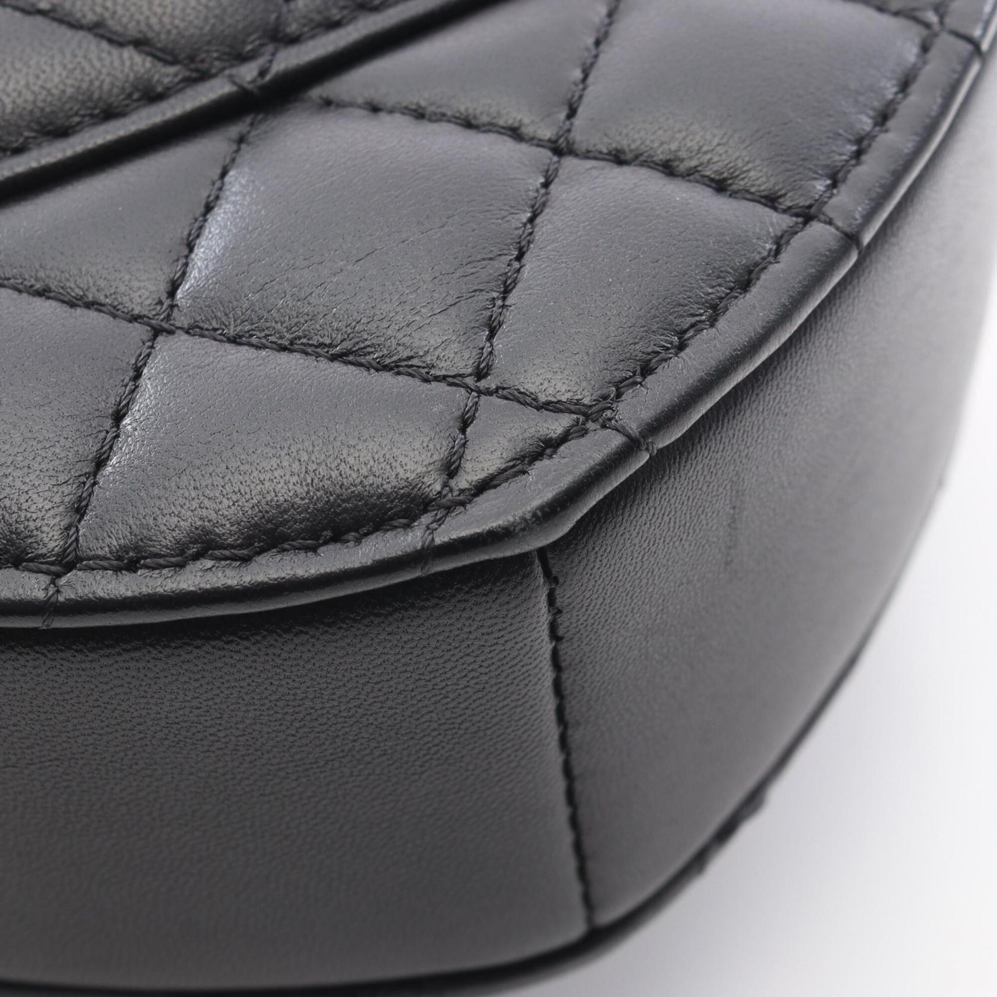 Chanel Black Leather Handbag Shoulder Bag (Pre-Owned)