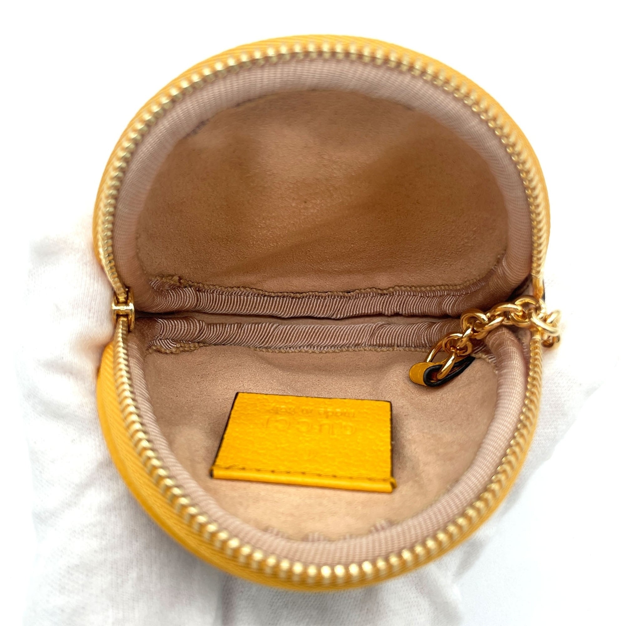 Gucci Yellow Coated Canvas Leather Coin Purse/Coin Case (Pre-Owned)