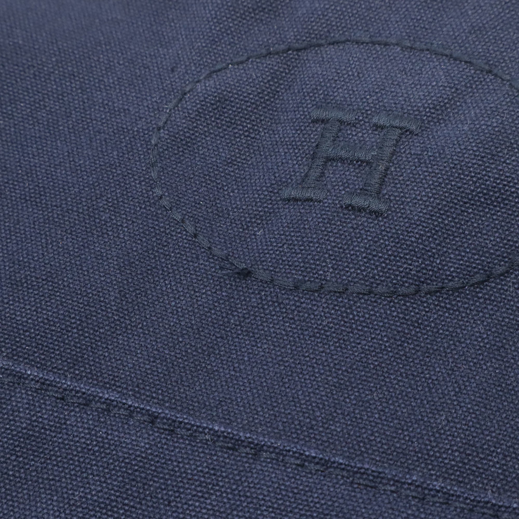 Hermes Navy Canvas Clutch Bag Pouch (Pre-Owned)