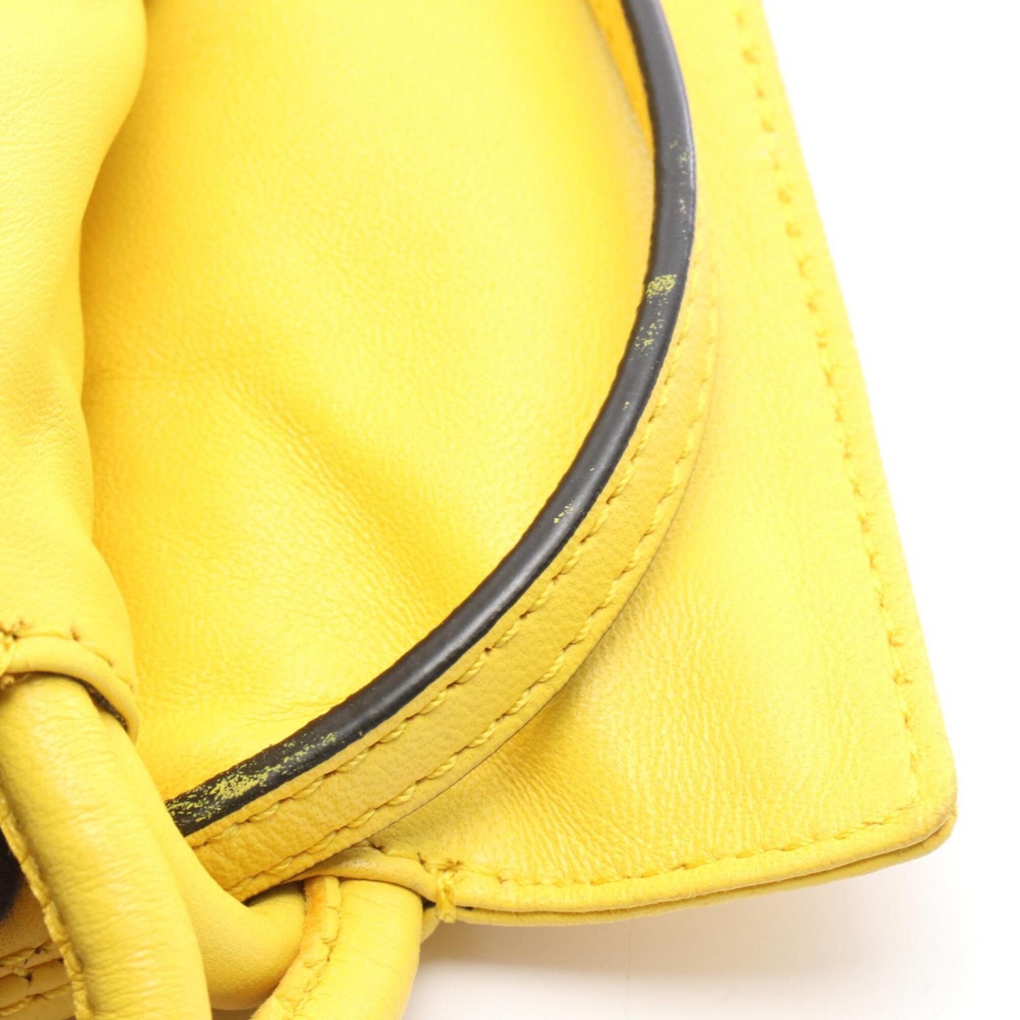 Loewe Yellow Leather Handbag Shoulder Bag (Pre-Owned)