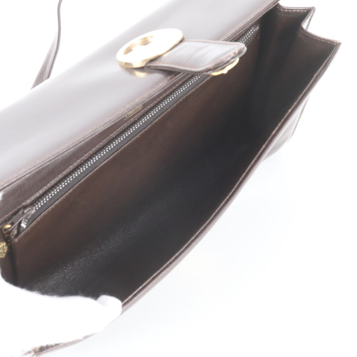 Gucci Brown Leather Handbag Shoulder Bag Tote Bag (Pre-Owned)