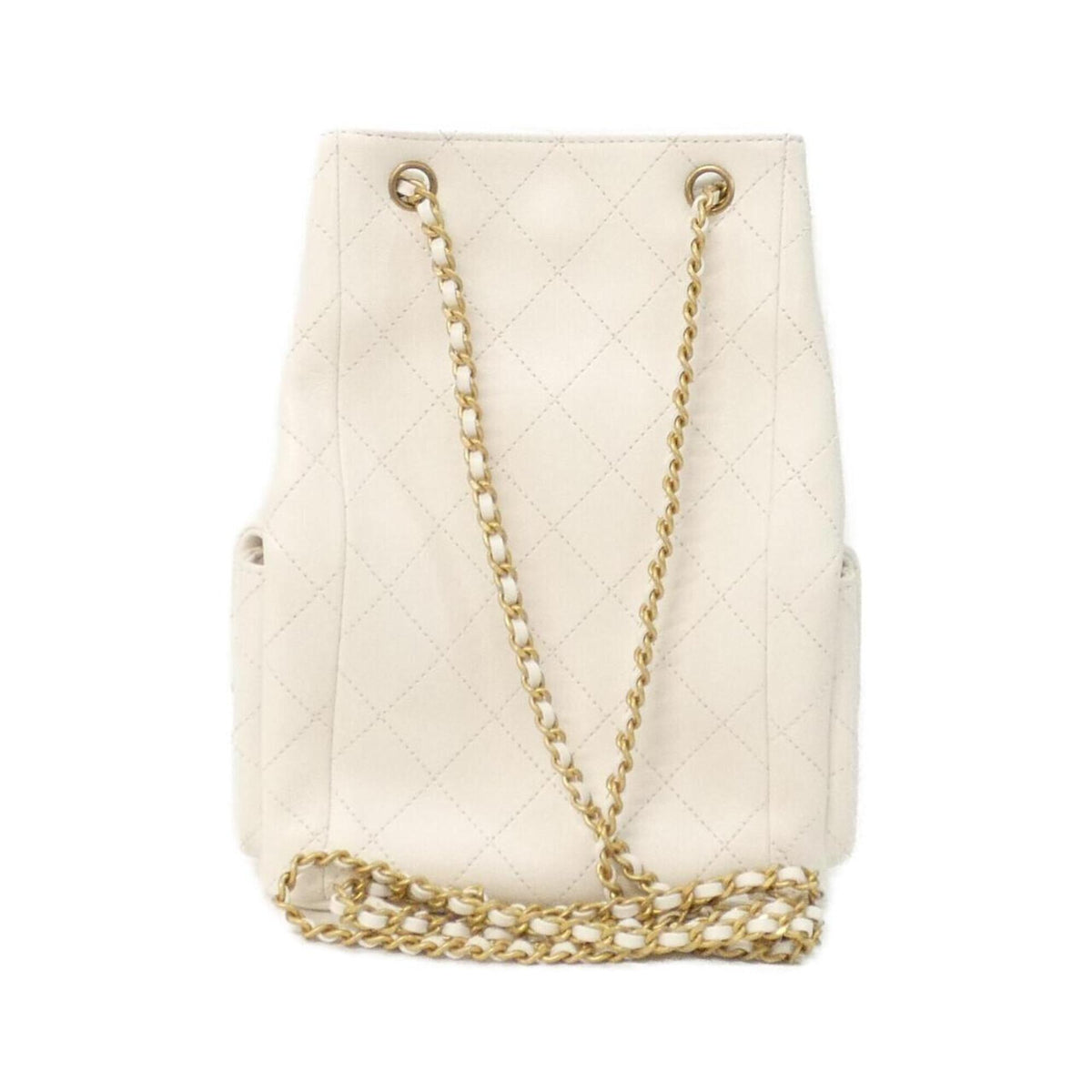 Chanel White Leather Backpack (Pre-Owned)