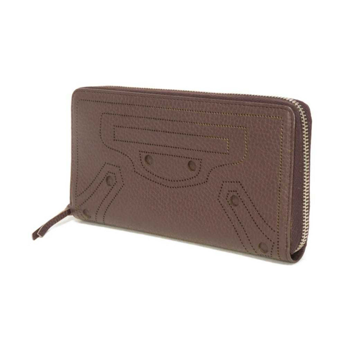 Balenciaga Bordeaux Leather Long Wallet (Bi-Fold) (Pre-Owned)