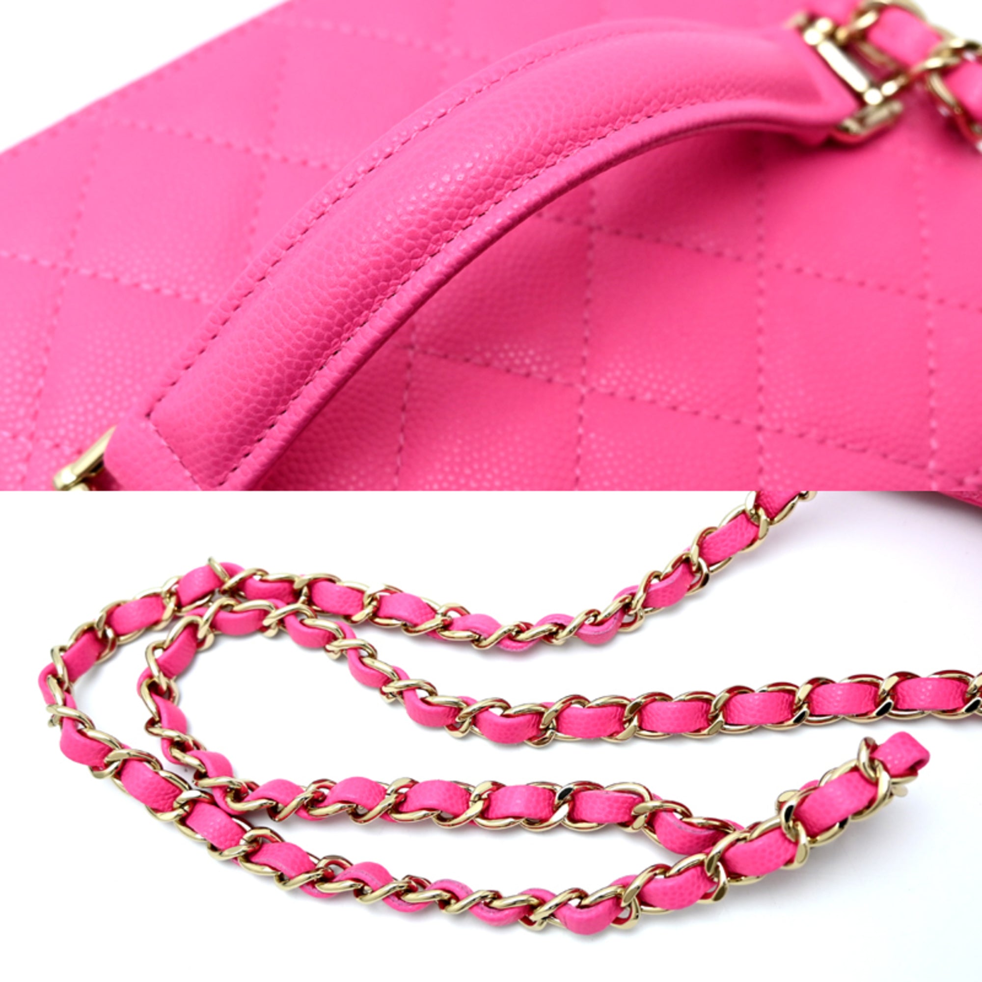 Chanel Pink Grained Calfskin Shoulder Bag (Pre-Owned)