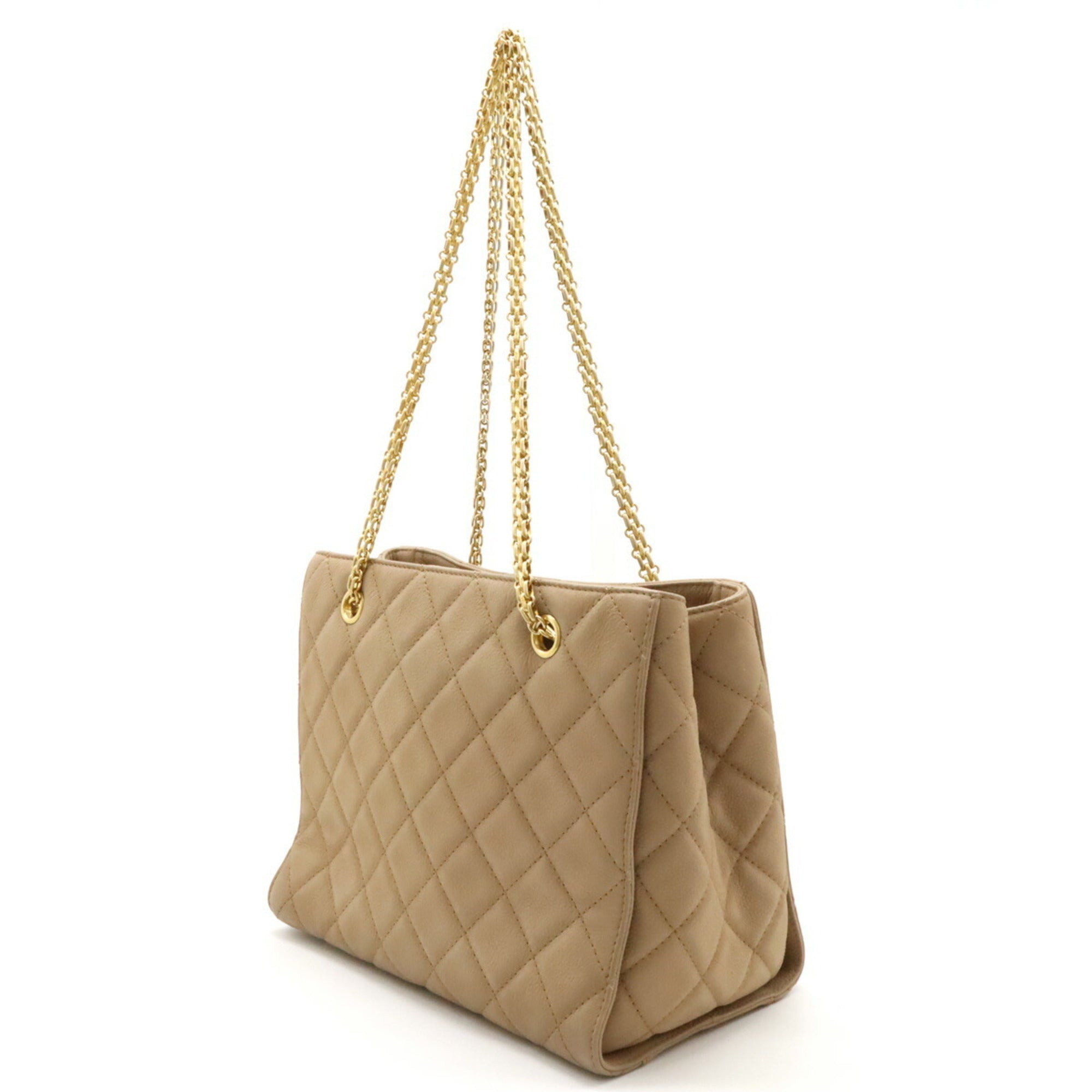 Chanel Beige Caviar Leather Shoulder Bag Tote Bag (Pre-Owned)