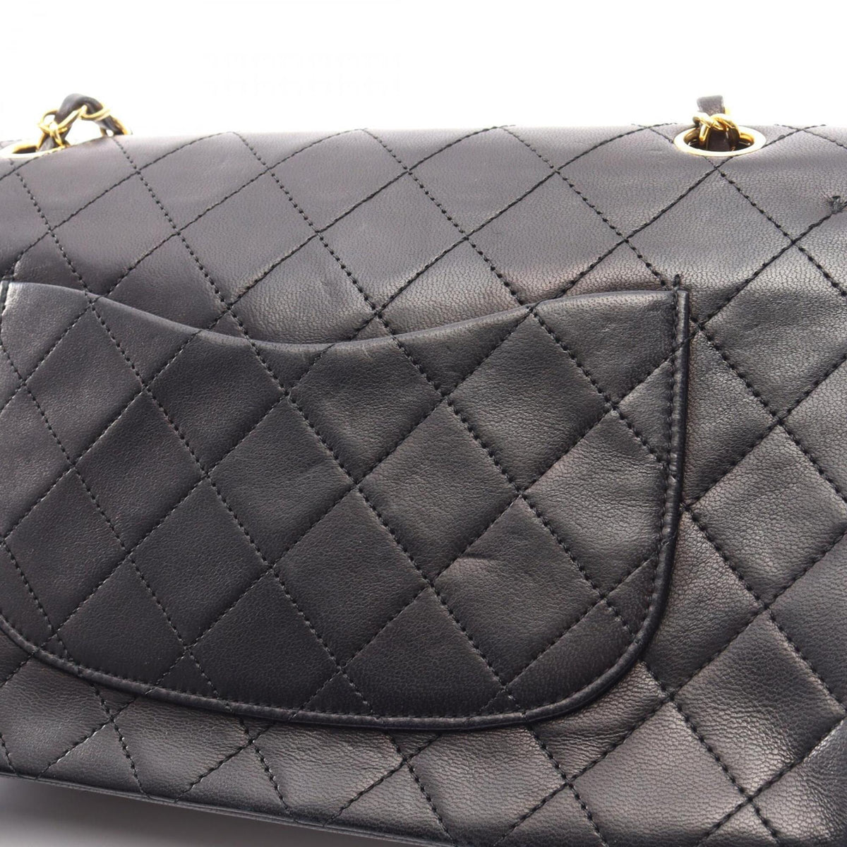 Chanel Black Leather Handbag Shoulder Bag (Pre-Owned)