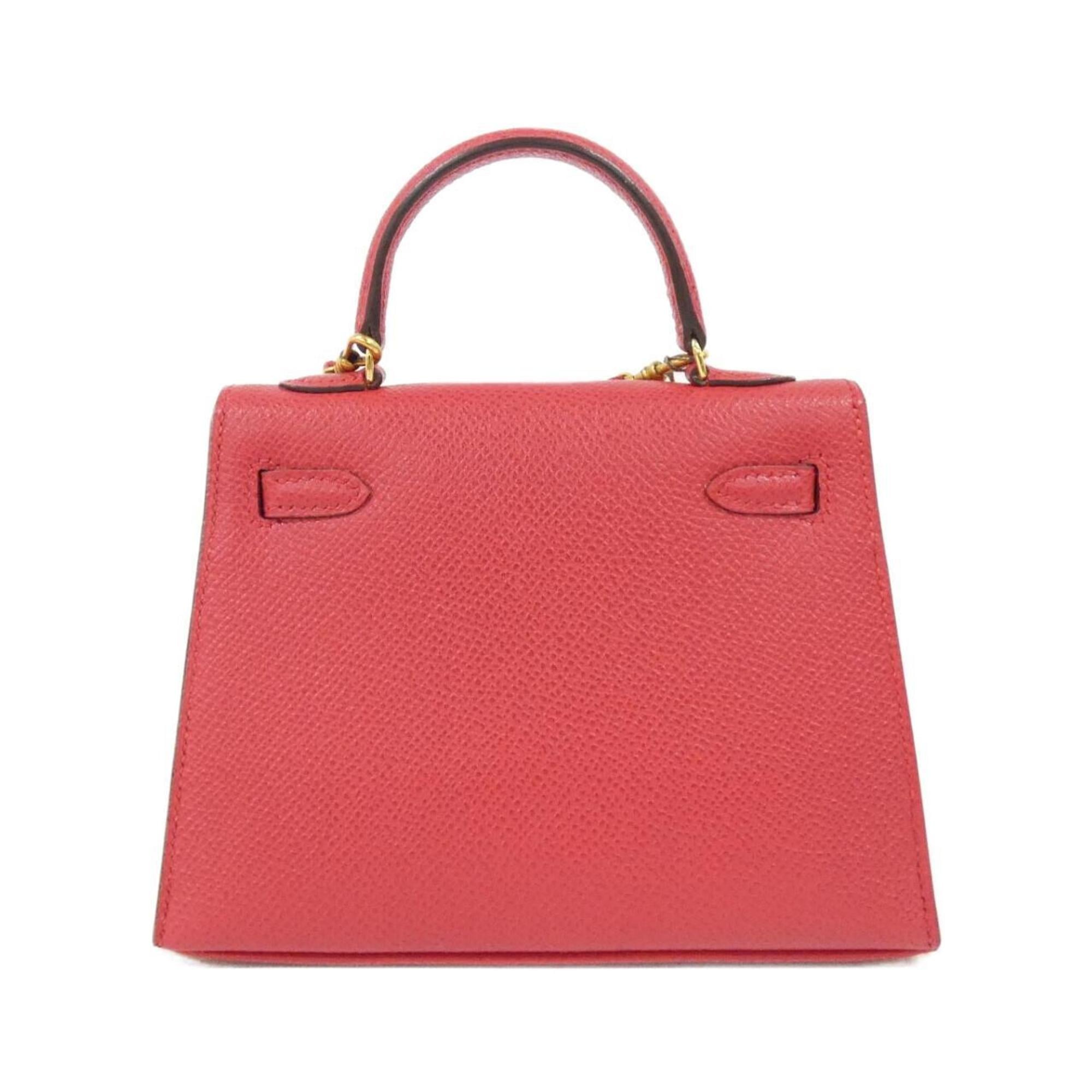 Hermes Rouge Vif Courchevel Leather Handbag (Pre-Owned)