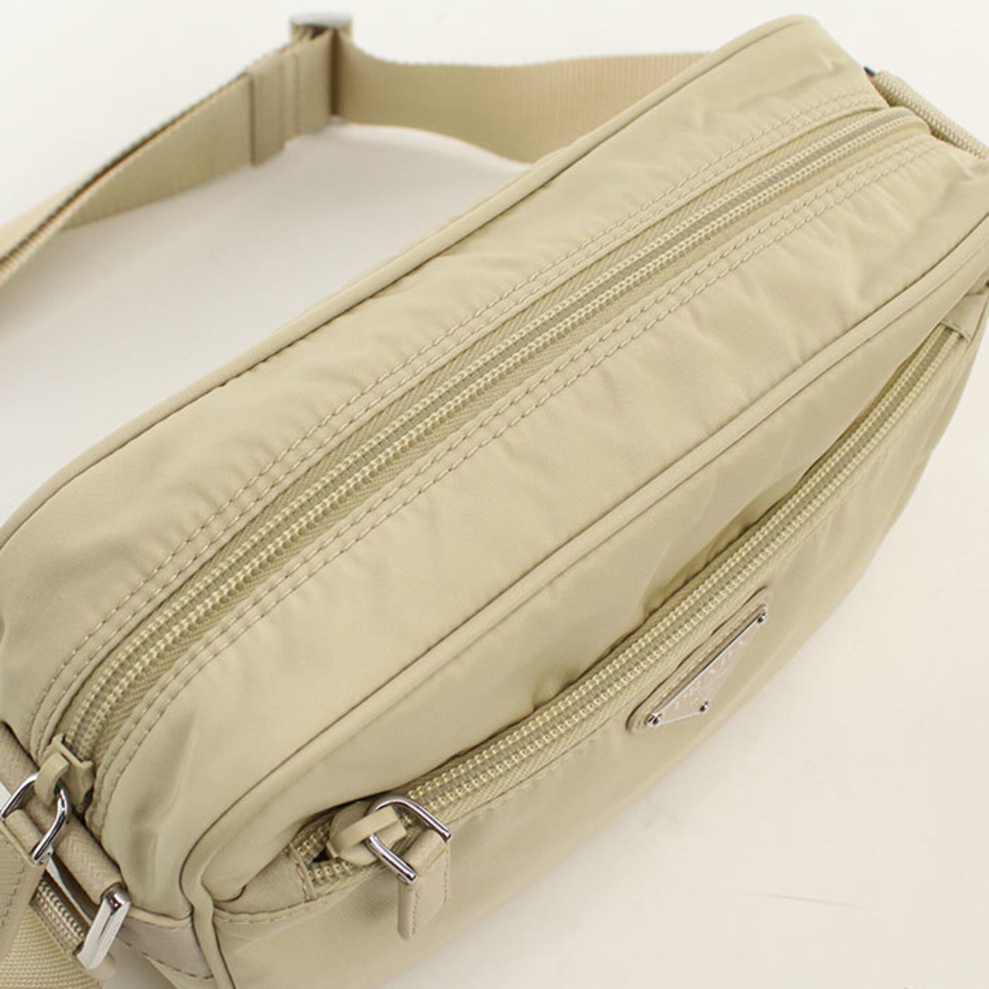 Prada Beige Nylon Shoulder Bag (Pre-Owned)