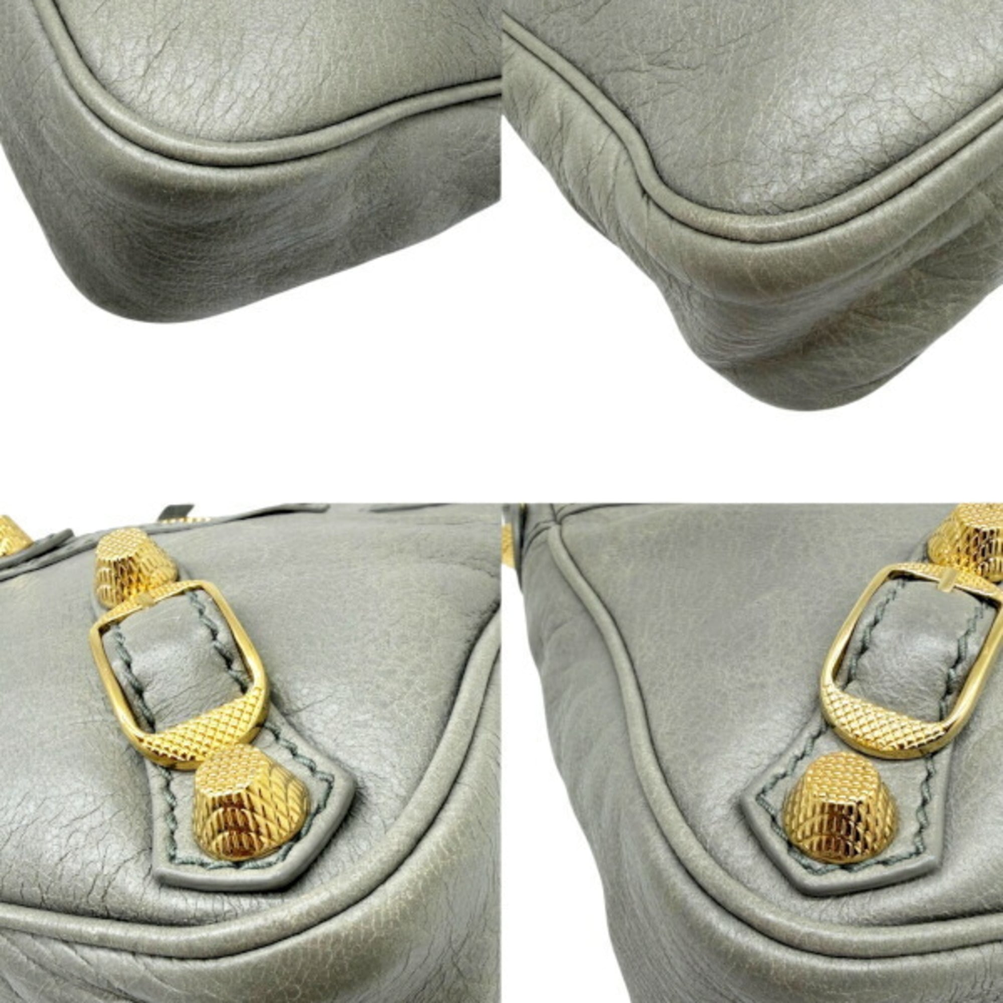 Balenciaga Gray Leather Shoulder Bag (Pre-Owned)