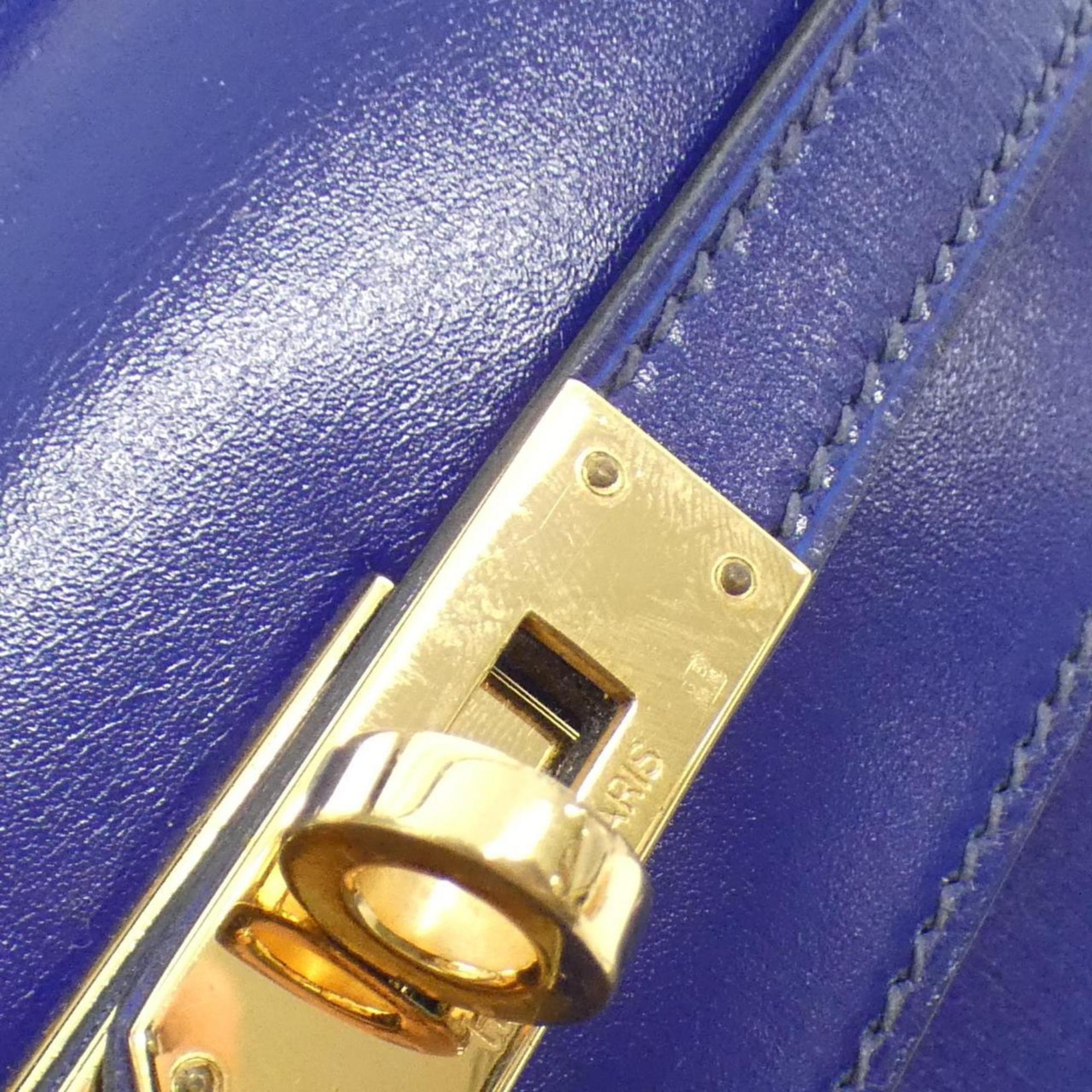 Hermes Blue Box Calf Leather Handbag (Pre-Owned)