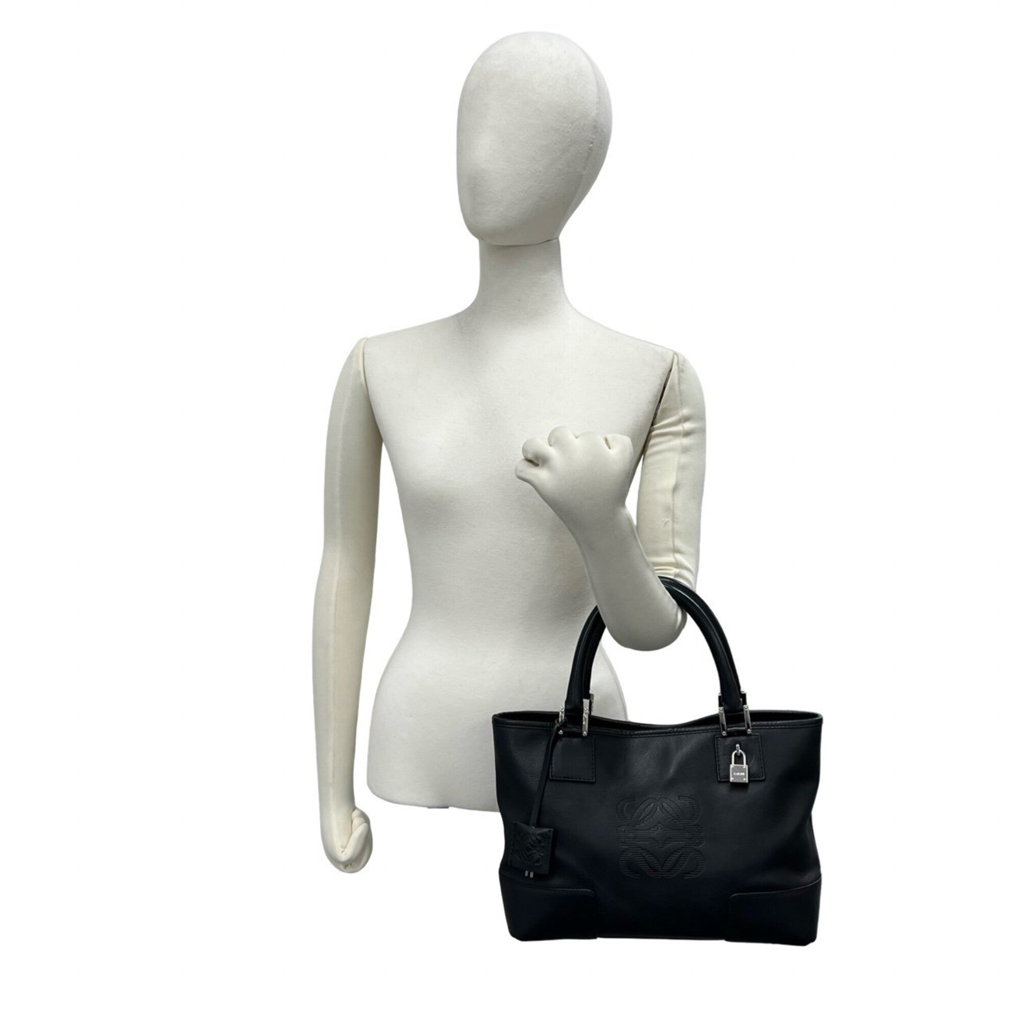 Loewe Black Leather Handbag Tote Bag (Pre-Owned)