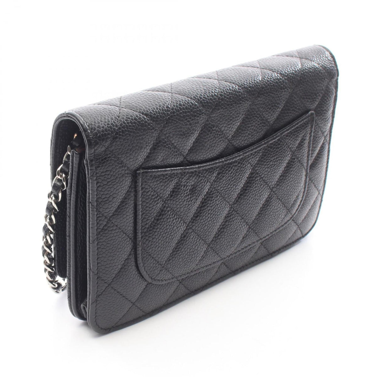 Chanel Matelasse Black Grained Calfskin Handbag Shoulder Bag (Pre-Owned)