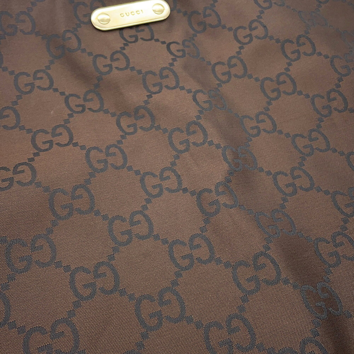 Gucci Brown Nylon Handbag Shoulder Bag (Pre-Owned)