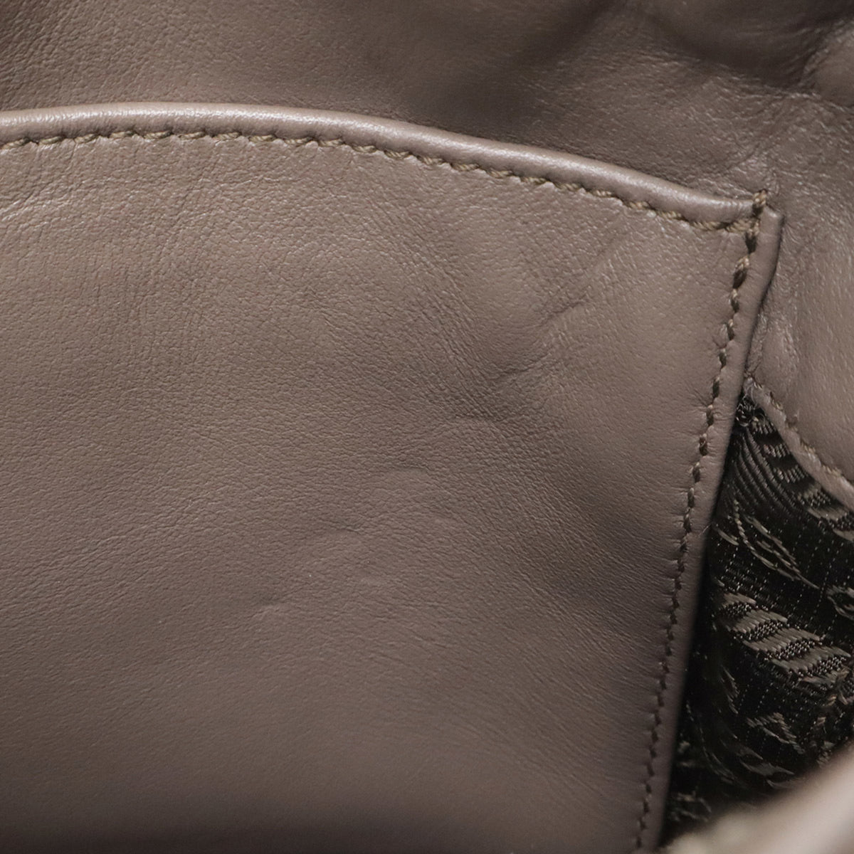Prada Grayish Leather Clutch Bag Shoulder Bag (Pre-Owned)