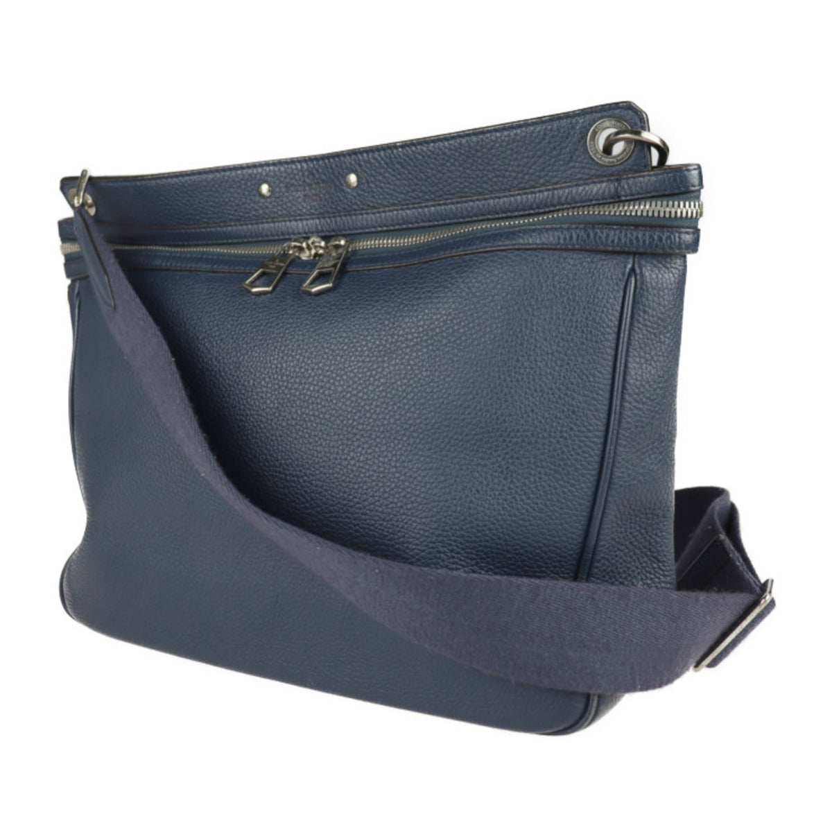 Louis Vuitton Navy Leather Messenger Bag Shoulder Bag (Pre-Owned)
