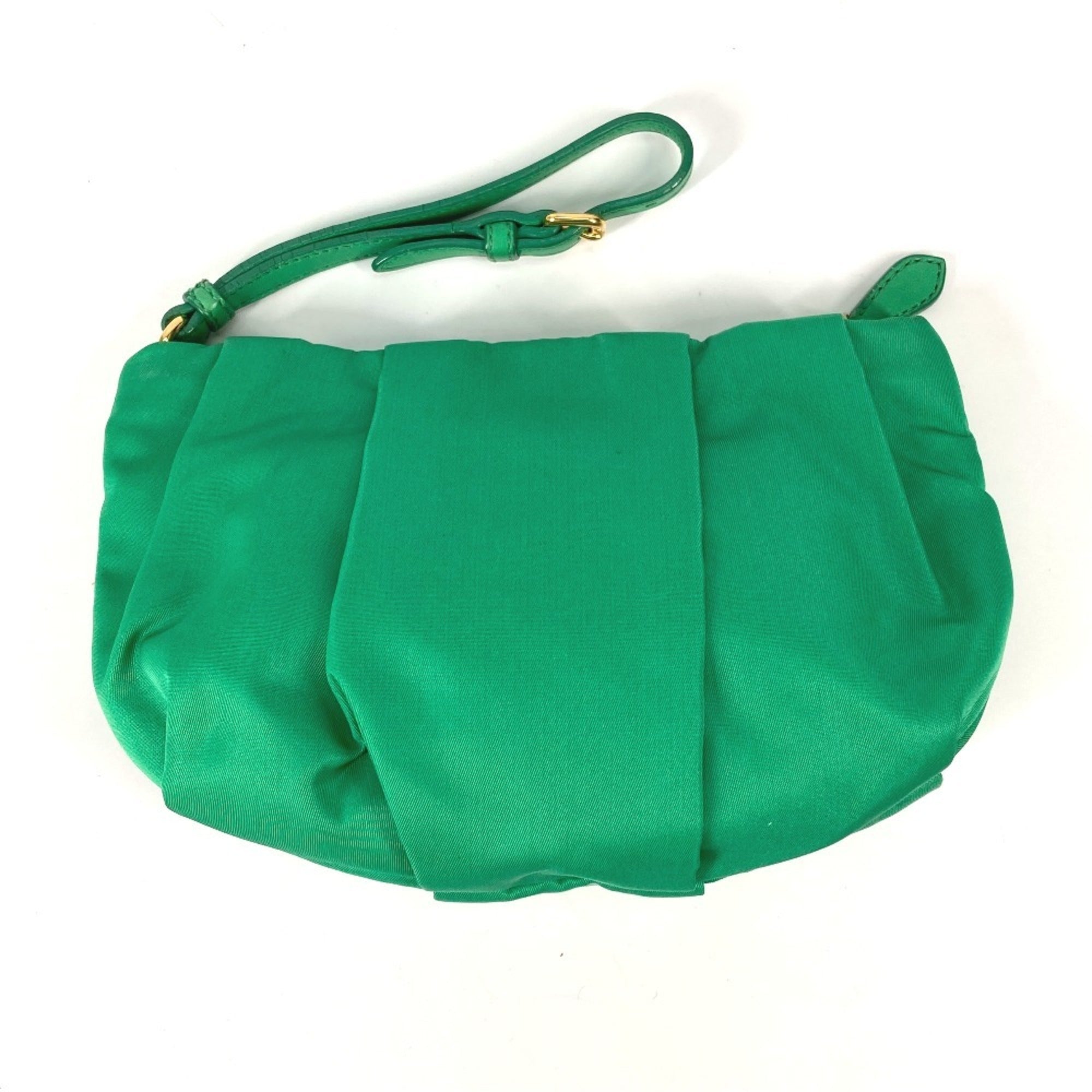 Prada Green Nylon Clutch Bag Pouch (Pre-Owned)
