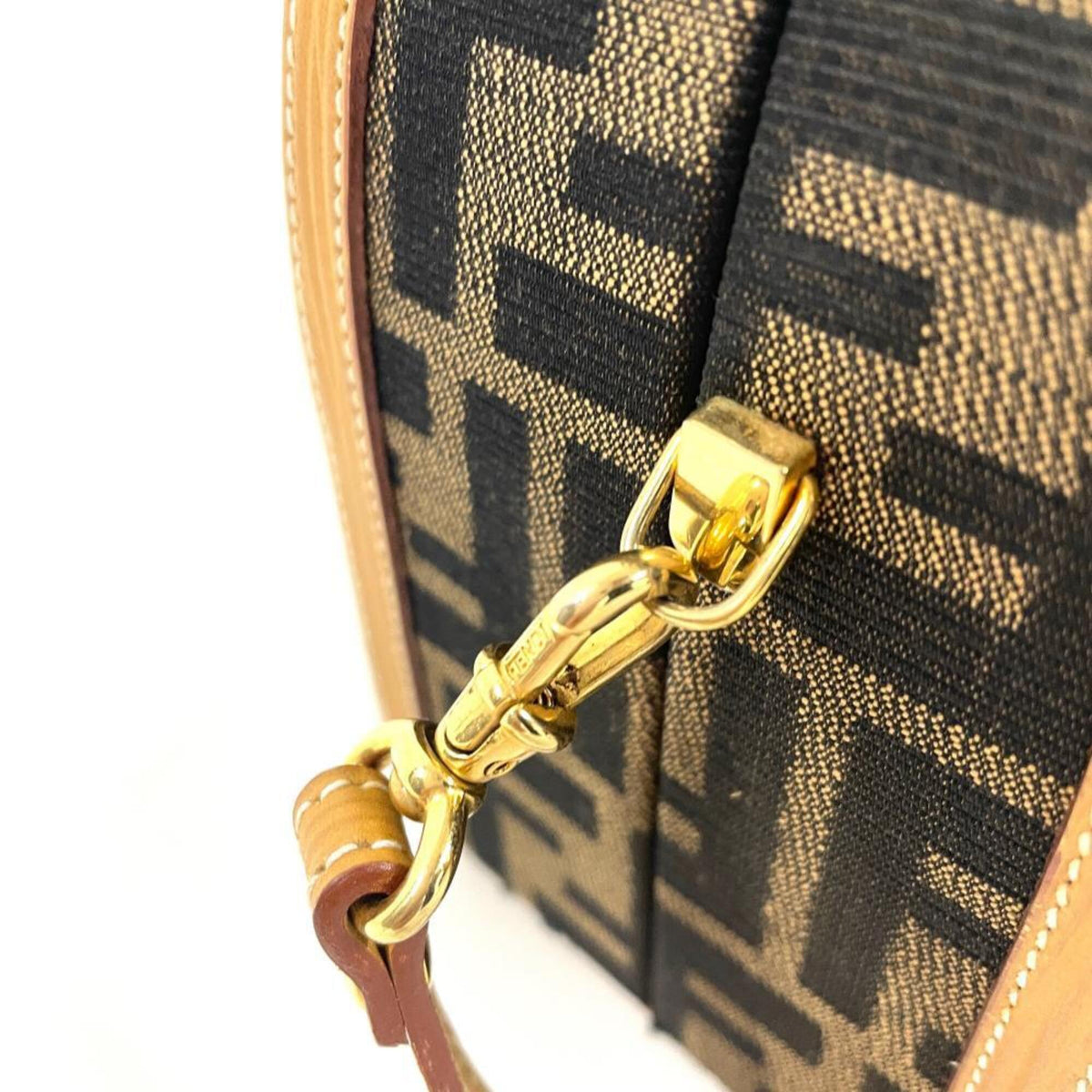 Fendi Zucca Canvas Handbag Shoulder Bag (Pre-Owned)