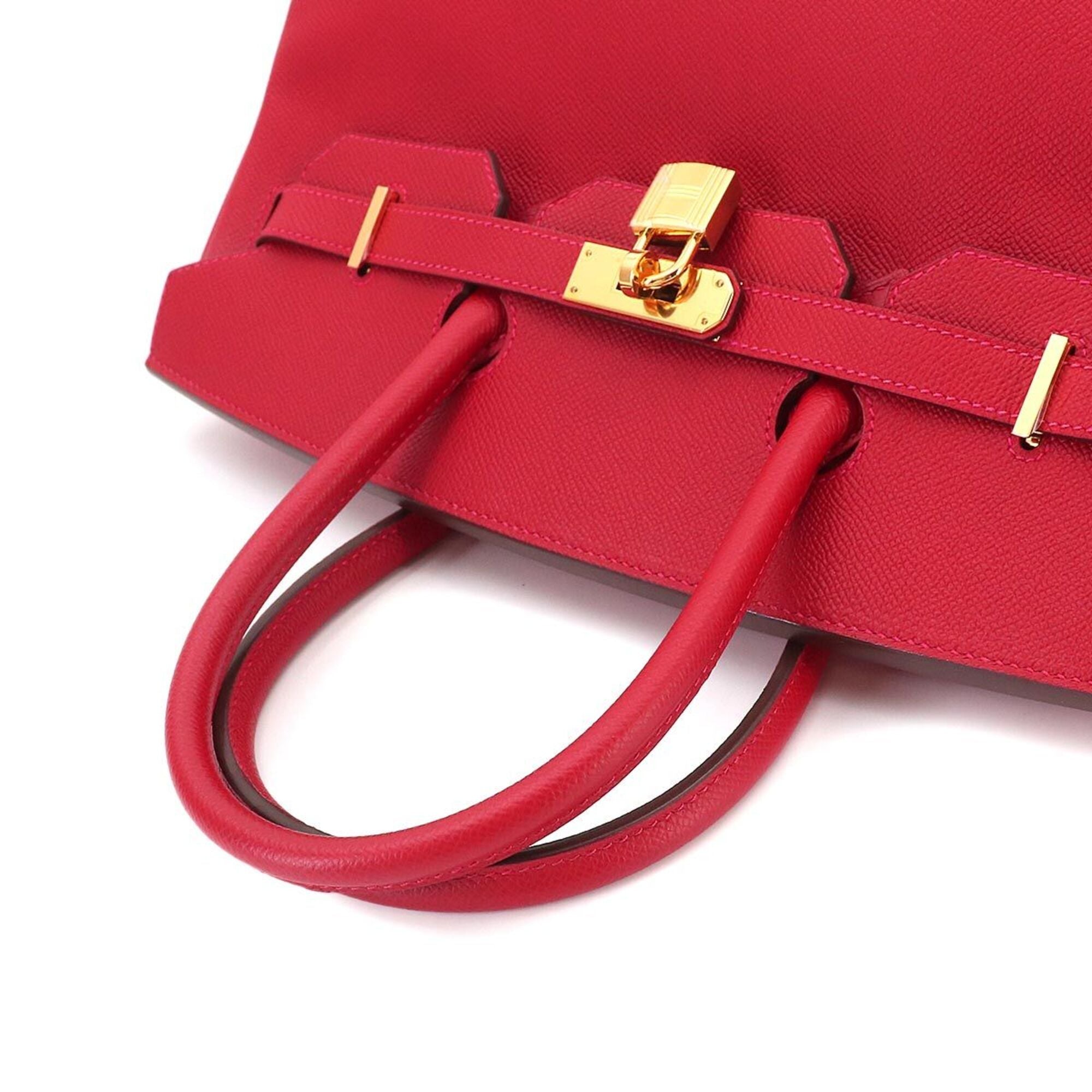 Hermes Rouge Casaque Epsom Leather Handbag (Pre-Owned)