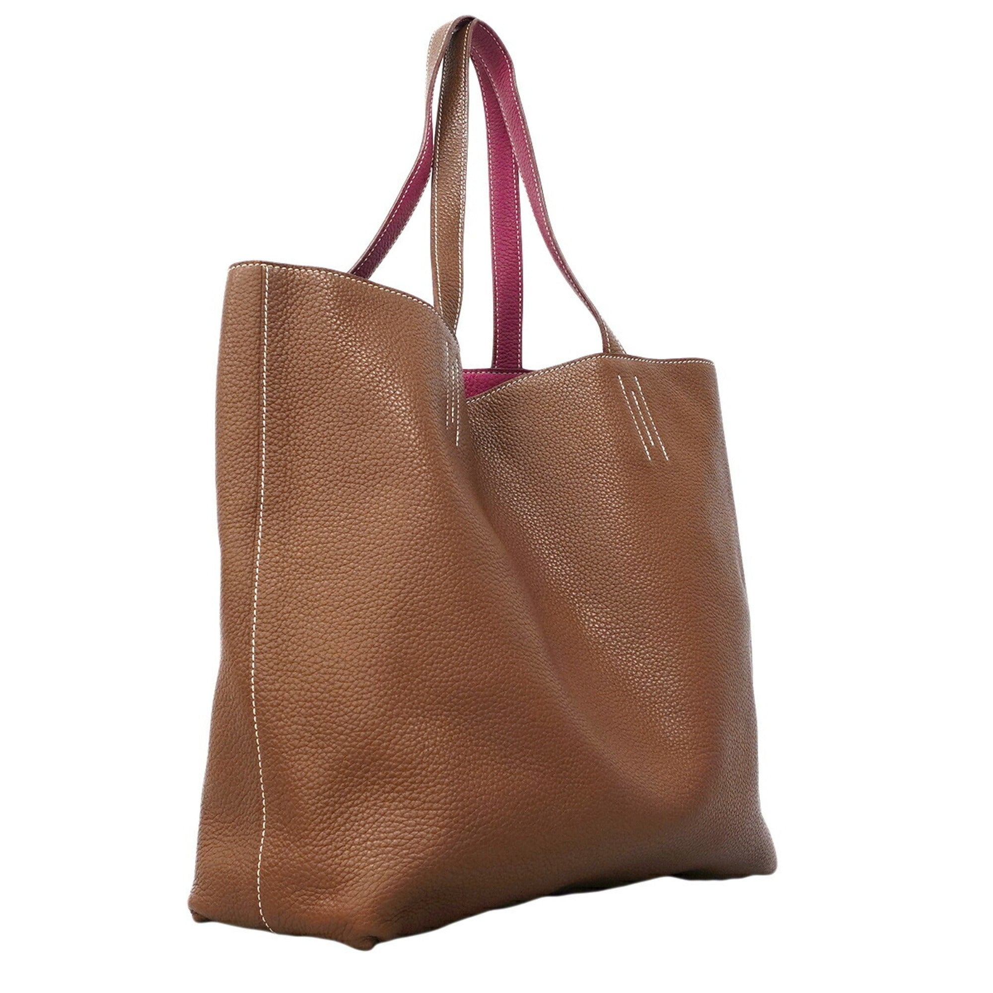 Hermes Marron Tosca Taurillon Clemence Leather Tote Bag (Pre-Owned)