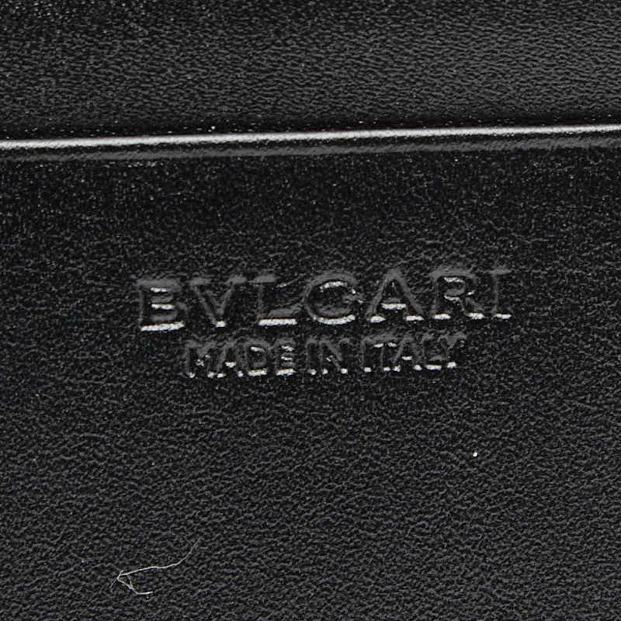 Bvlgari Black Orange Leather Long Wallet (Bi-Fold) (Pre-Owned)