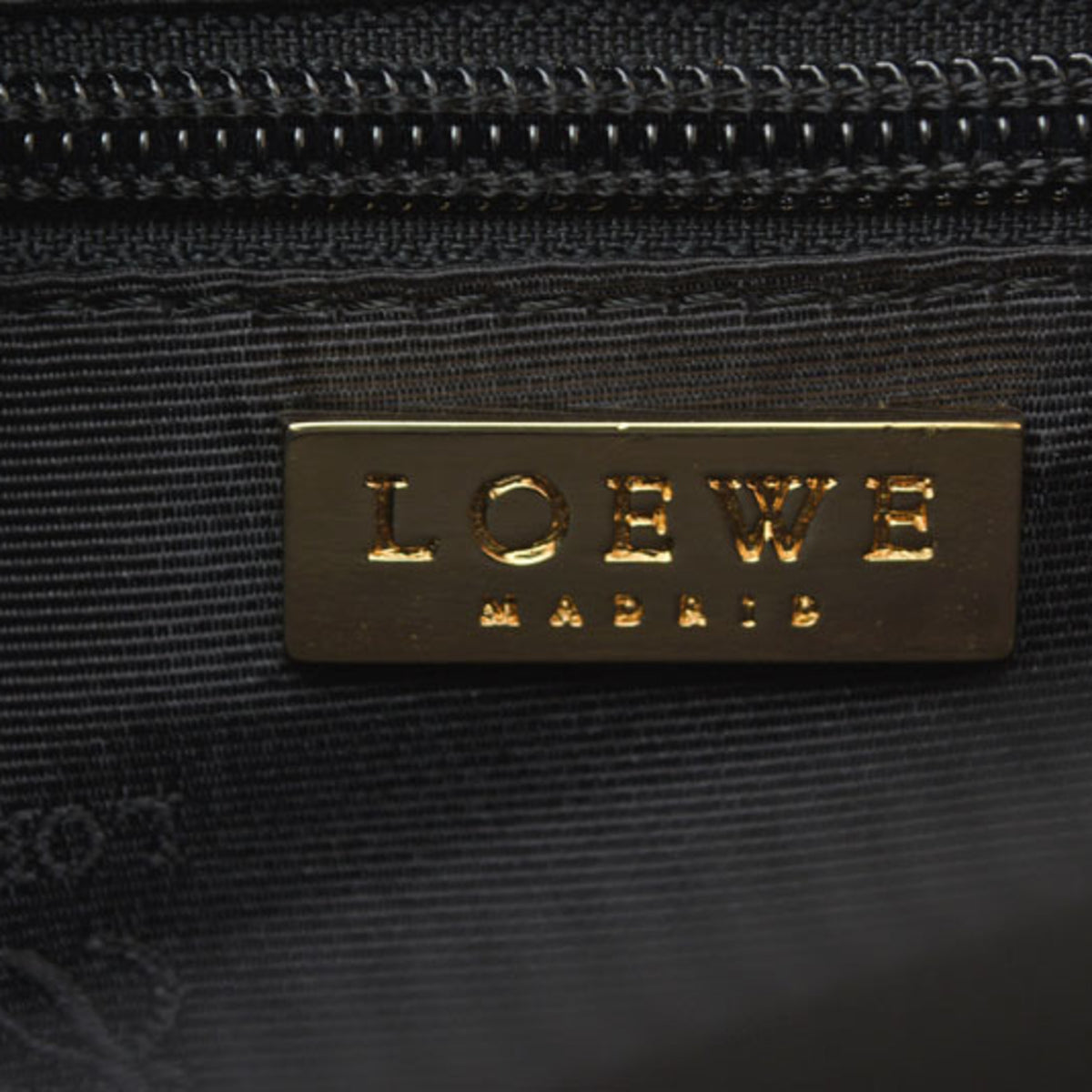Loewe Black Green Leather Canvas Handbag (Pre-Owned)