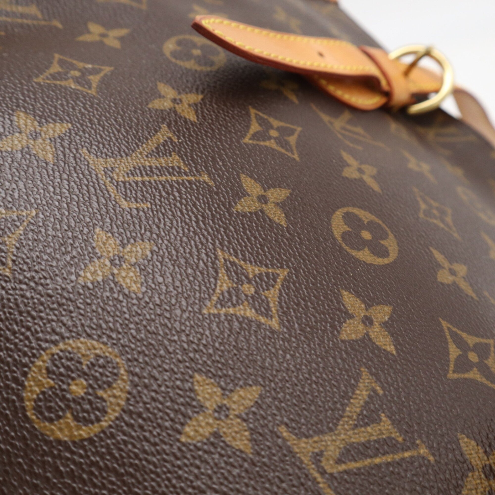 Louis Vuitton Monogram Beige Brown Coated Canvas Leather Handbag (Pre-Owned)