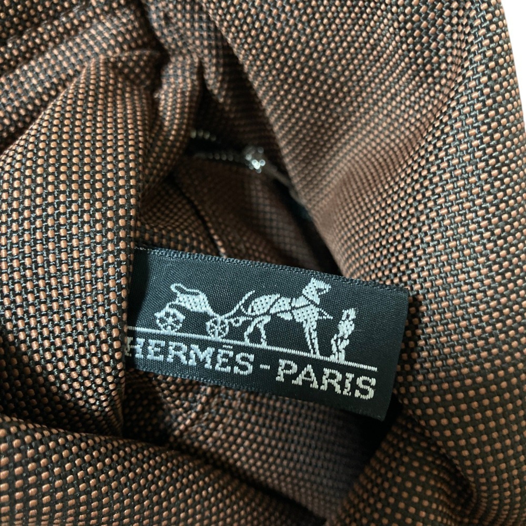 Hermes Brown Nylon Canvas Shoulder Bag (Pre-Owned)