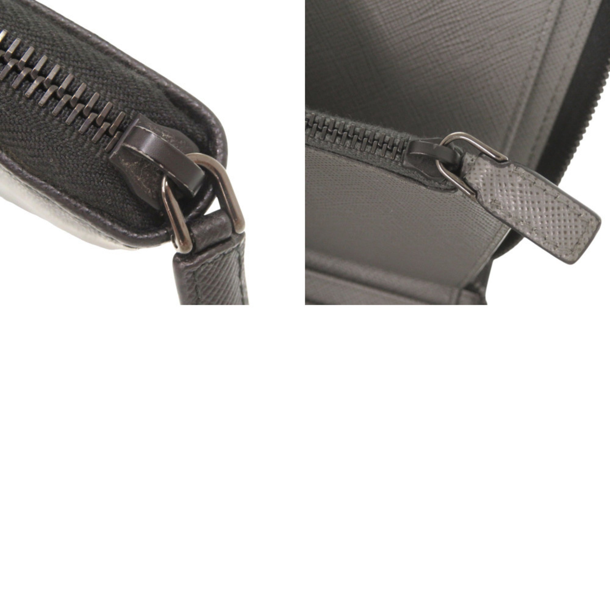 Prada Black Leather Saffiano Long Wallet (Bi-Fold) (Pre-Owned)