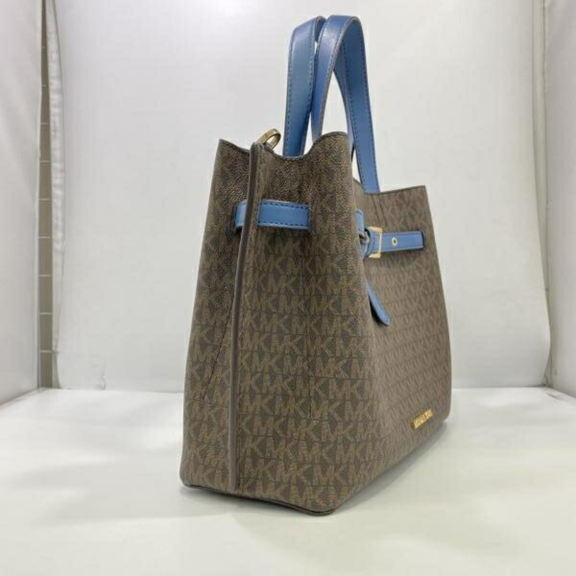 Michael Kors Blue Brown Tote Bag (Pre-Owned)