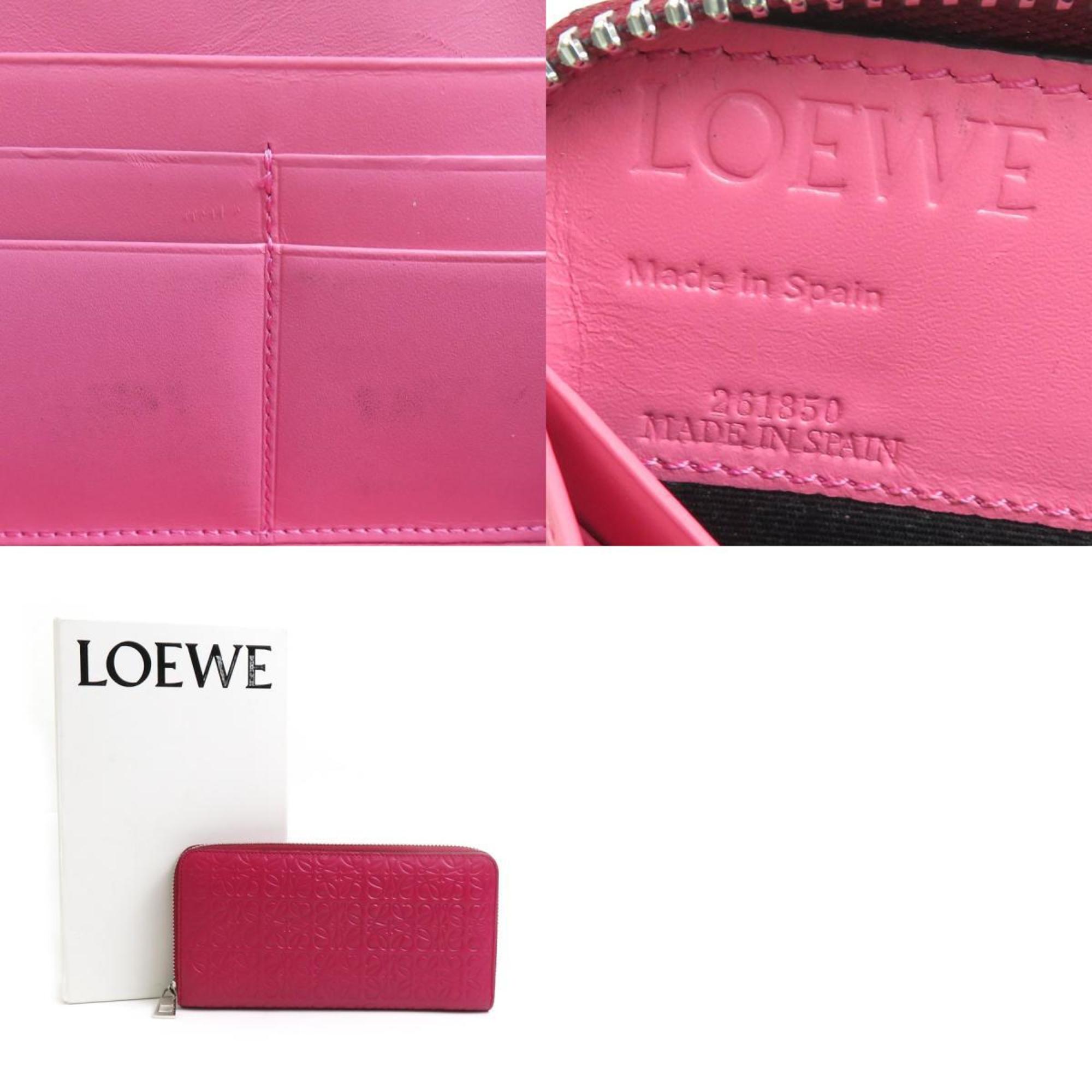 Loewe Pink Leather Long Wallet (Bi-Fold) (Pre-Owned)