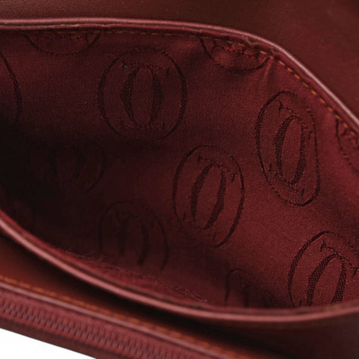 Cartier Bordeaux Leather Coin Purse/Coin Case (Pre-Owned)