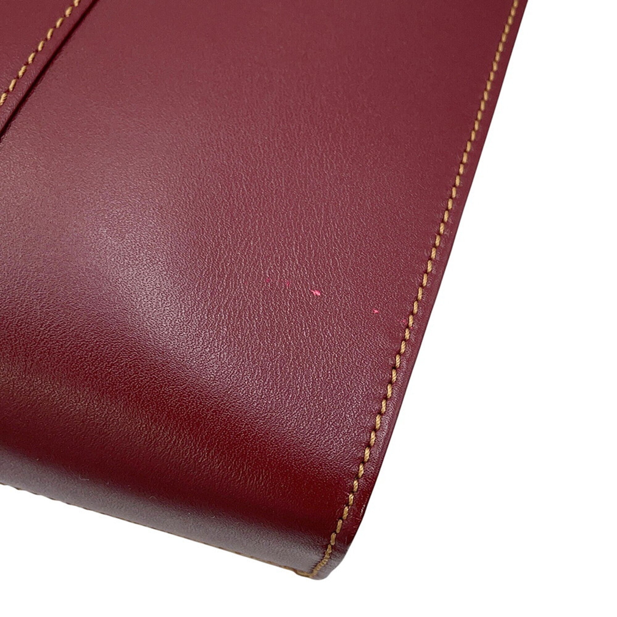 Cartier Must Bordeaux Leather Handbag Tote Bag (Pre-Owned)