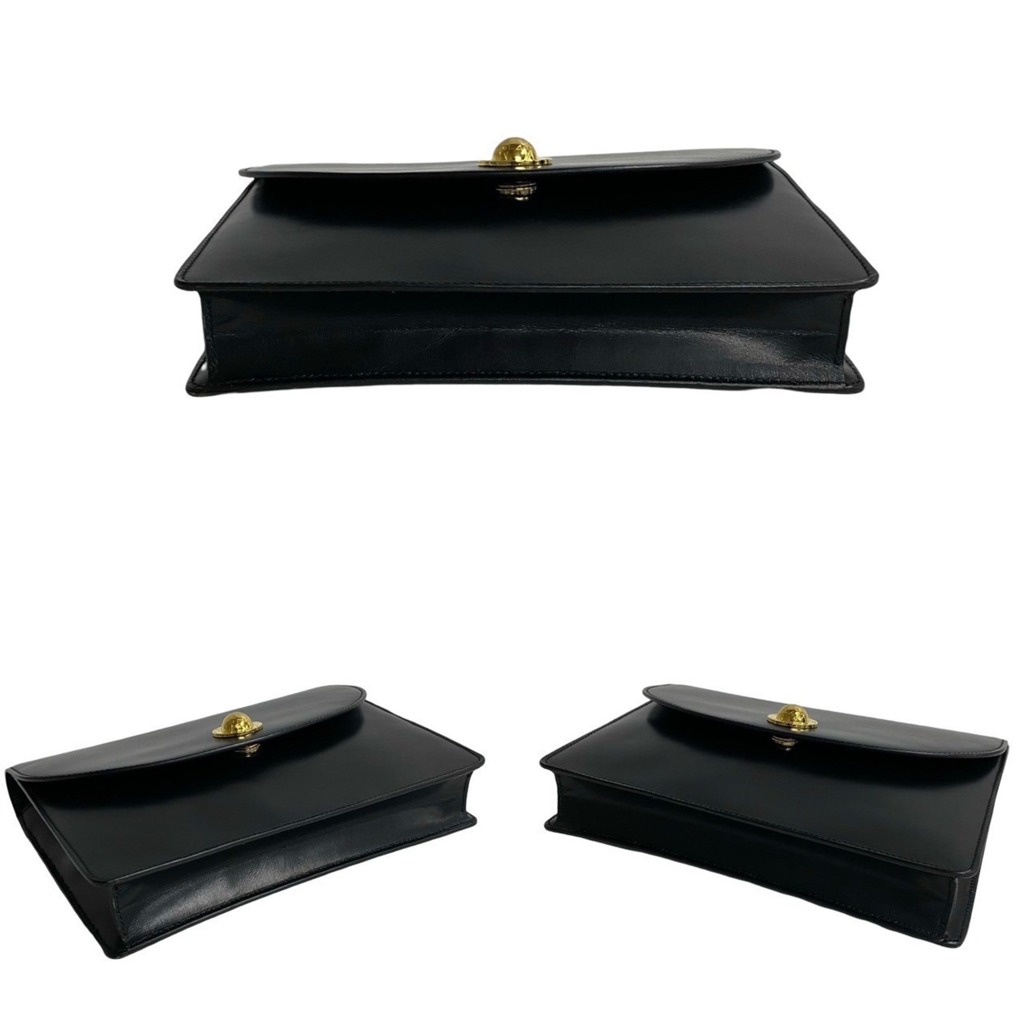 Celine Black Leather Pochette Shoulder Bag (Pre-Owned)