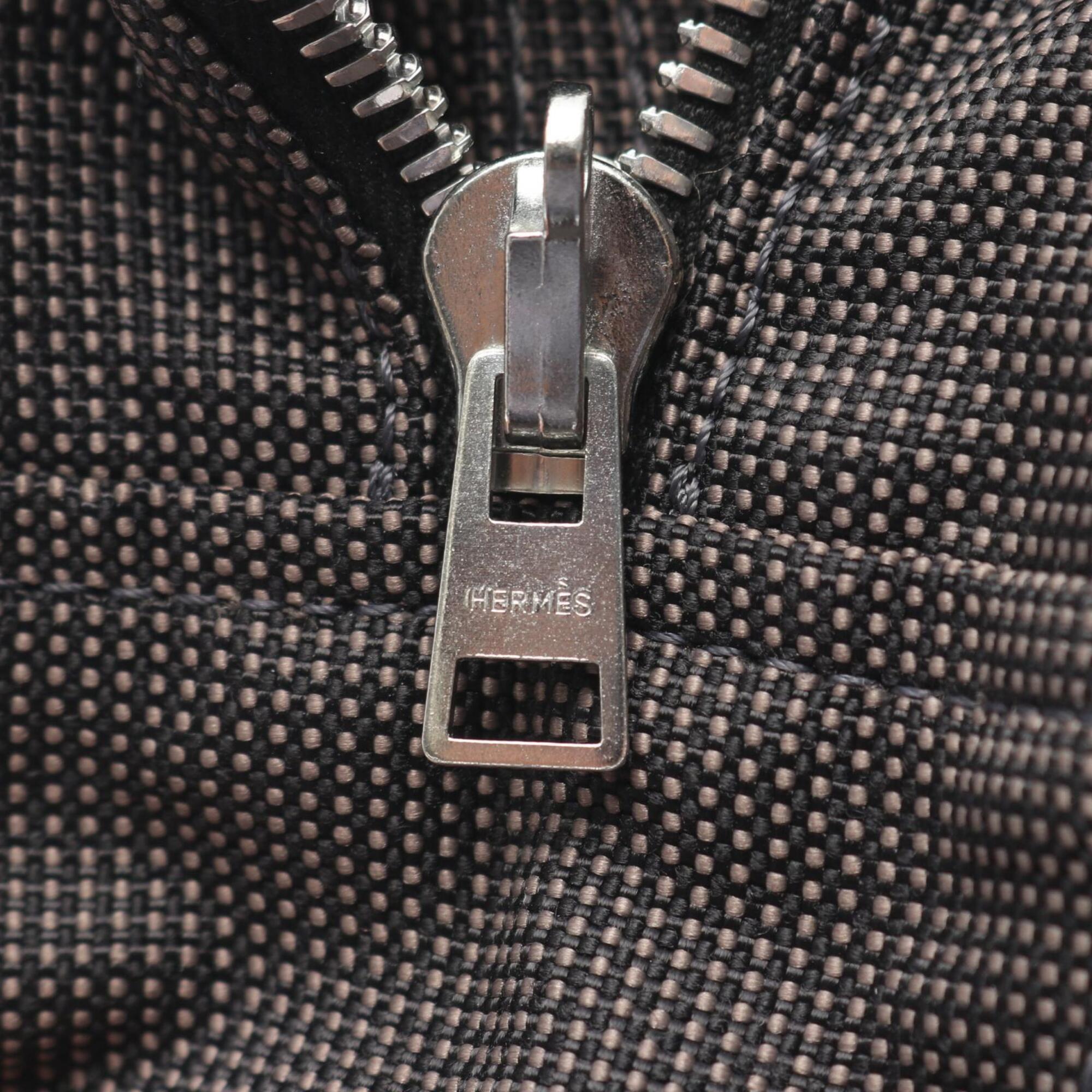 Hermes Gray Nylon Canvas Handbag Tote Bag (Pre-Owned)